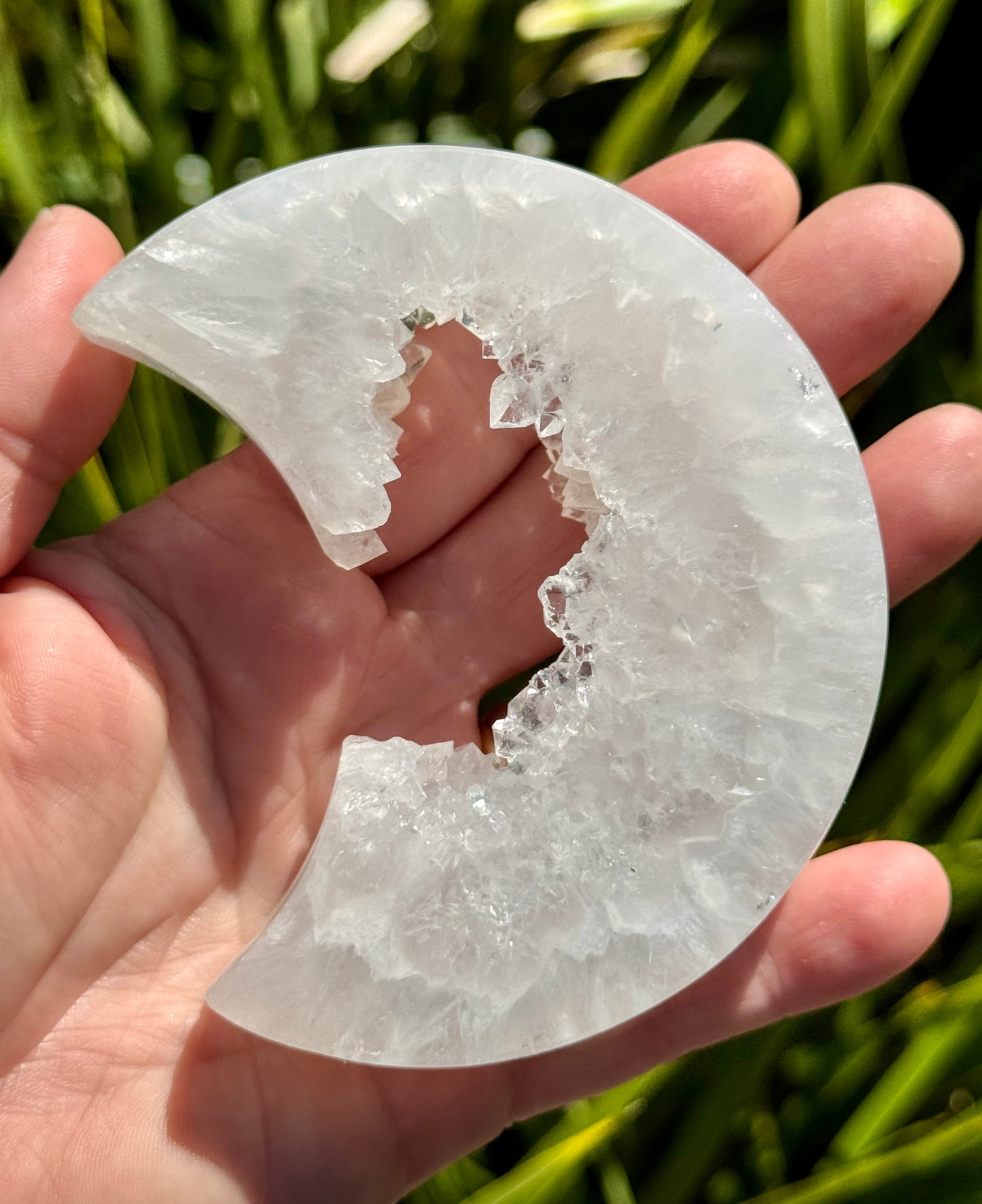 Druzy Agate Crescent Moon 1