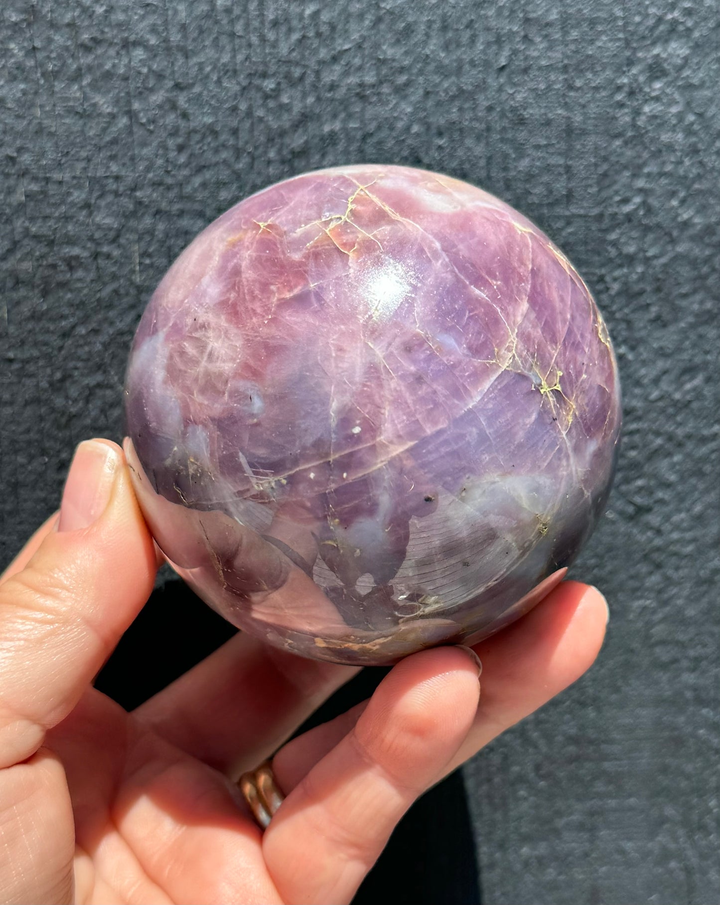 Lavender Star Rose Quartz Sphere