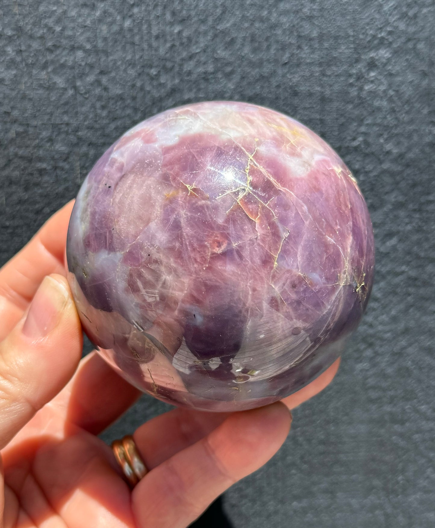 Lavender Star Rose Quartz Sphere