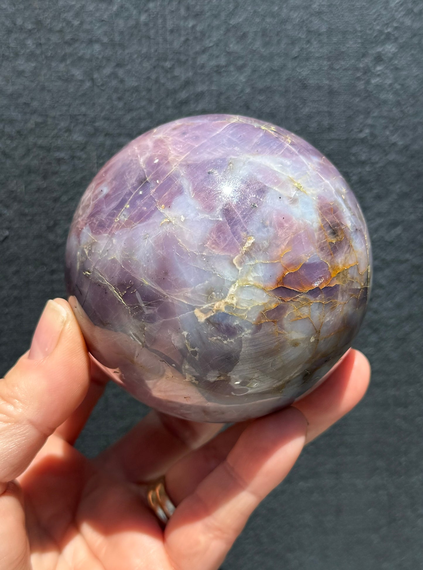 Lavender Star Rose Quartz Sphere