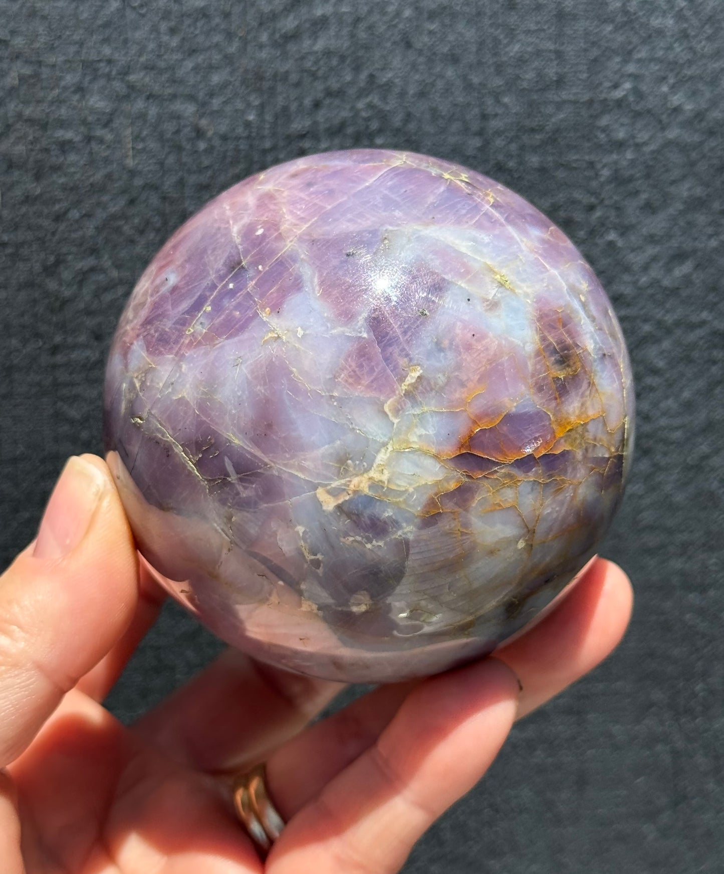 Lavender Star Rose Quartz Sphere