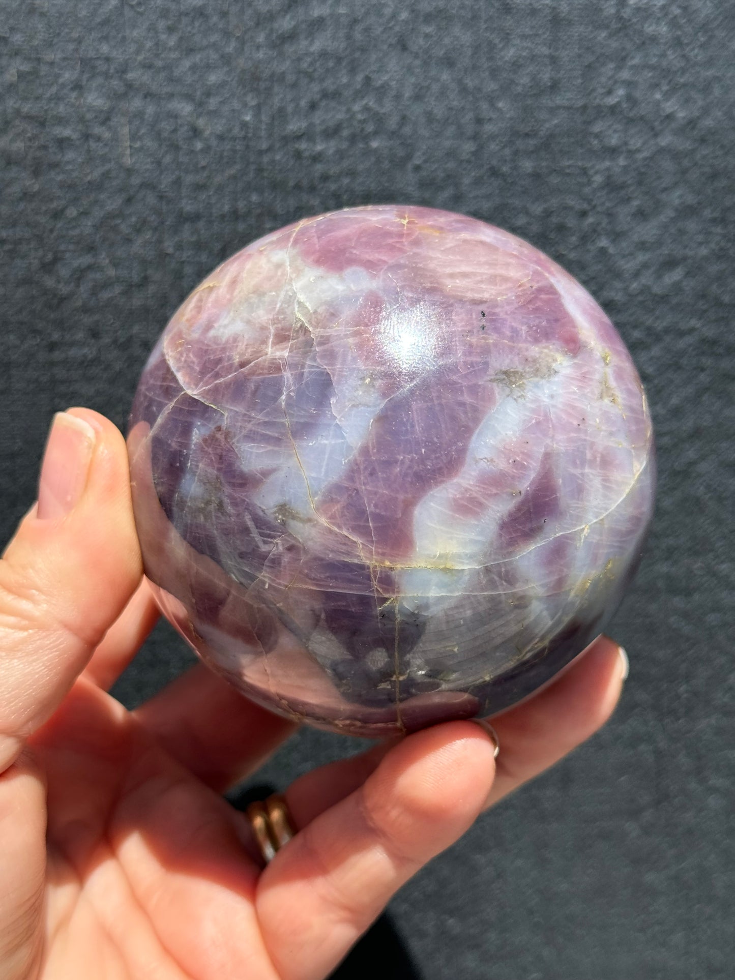 Lavender Star Rose Quartz Sphere