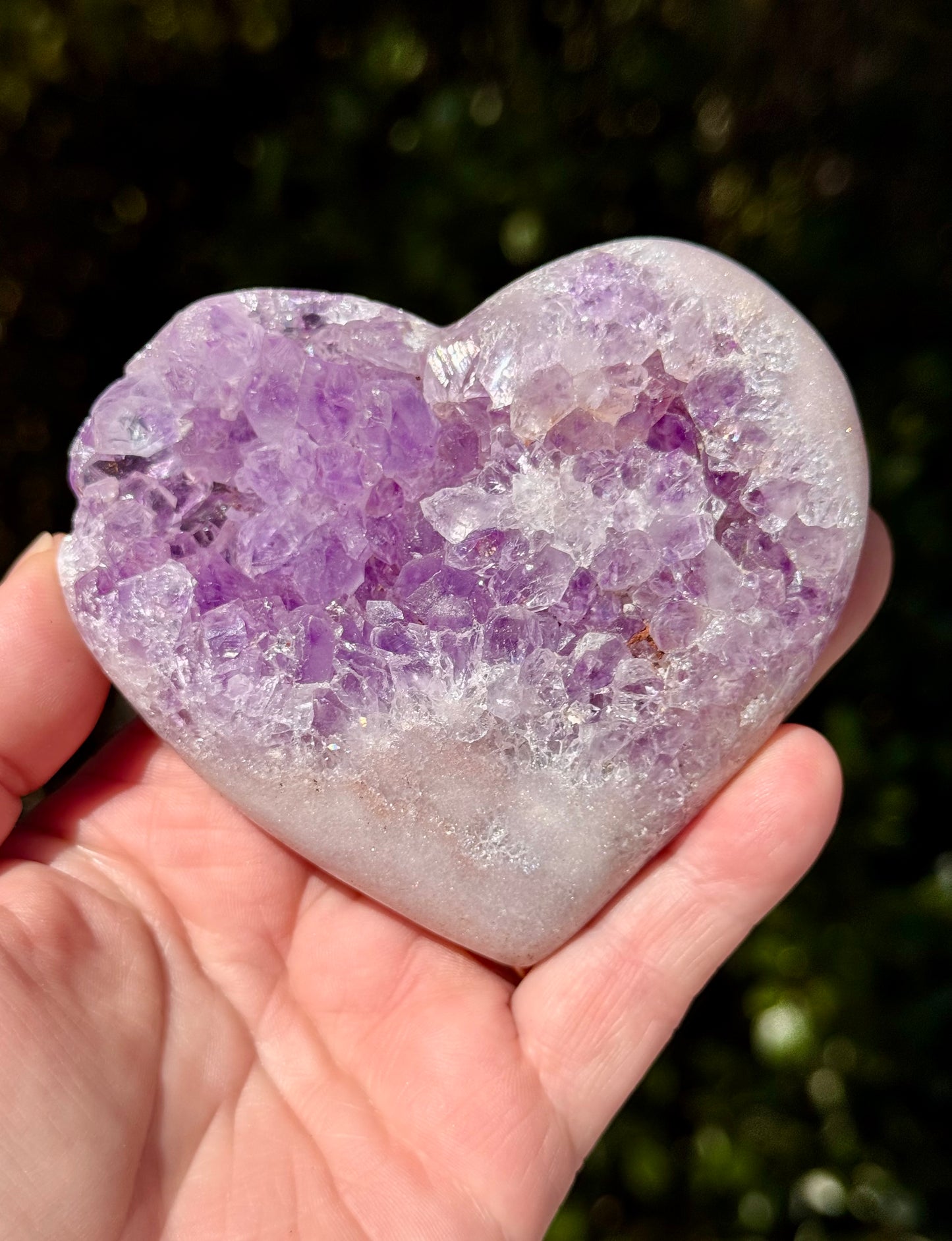 Purple and Pink Amethyst Cluster Heart