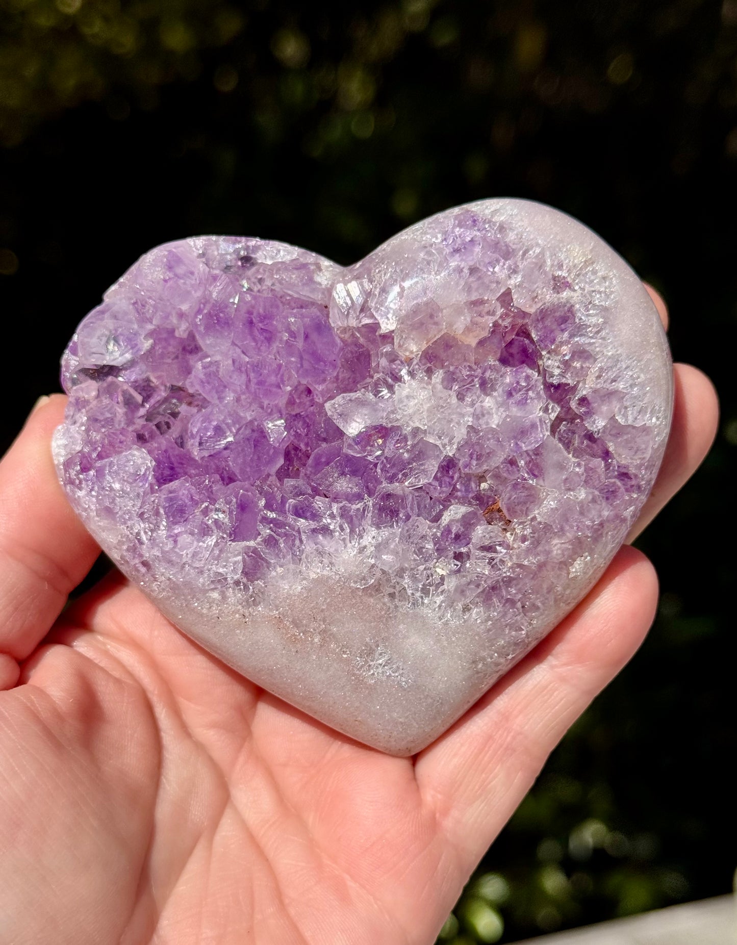 Purple and Pink Amethyst Cluster Heart