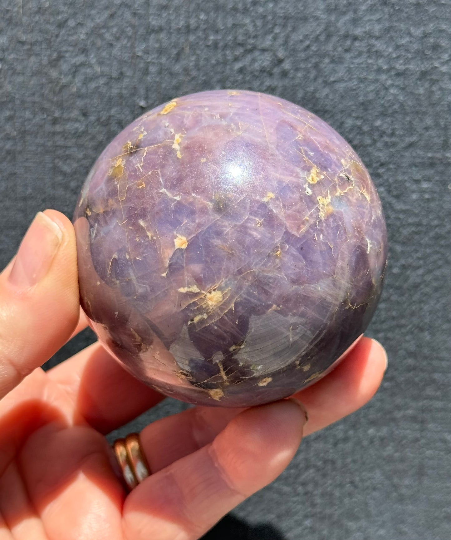 Lavender Star Rose Quartz Sphere