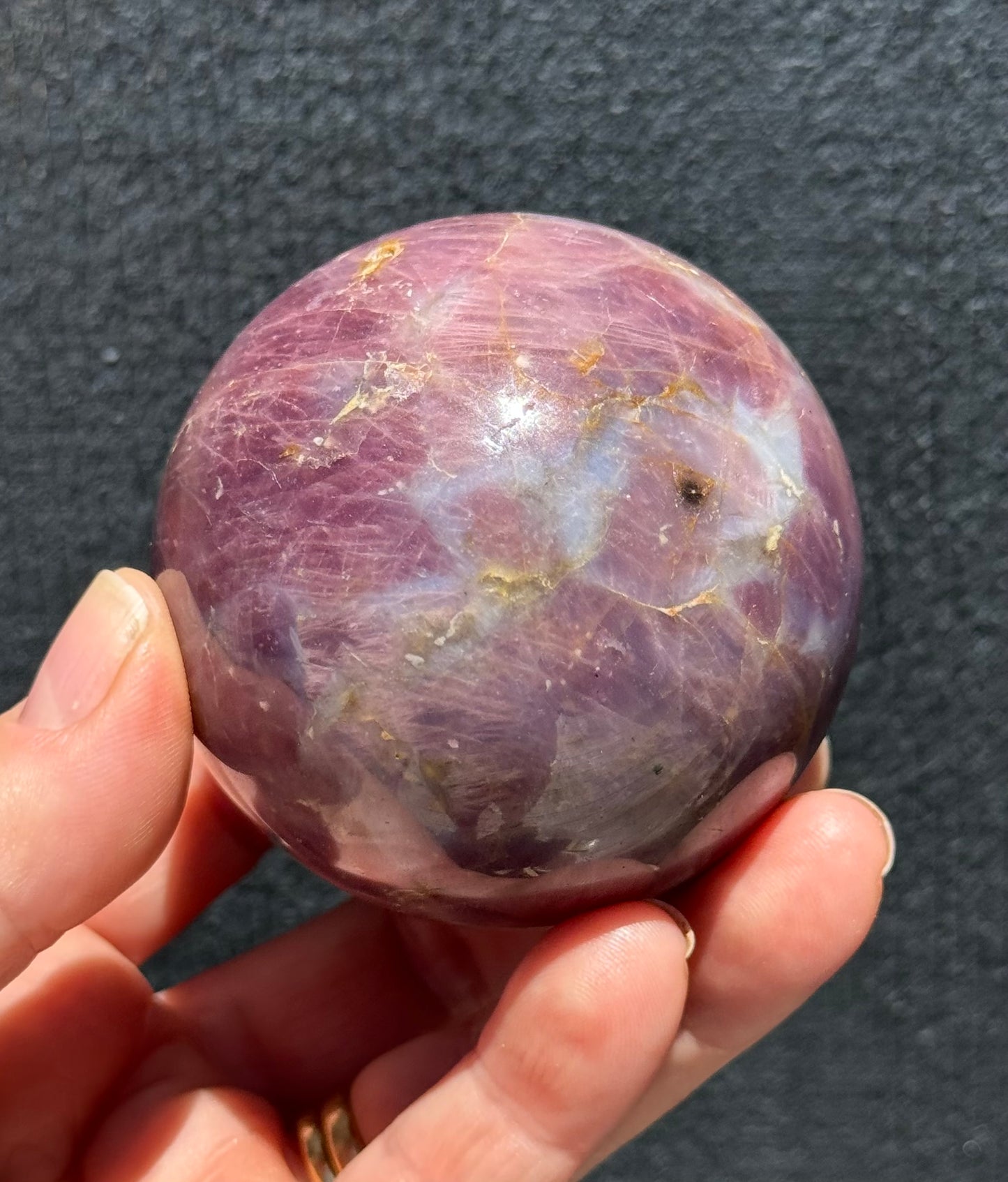 Lavender Star Rose Quartz Sphere