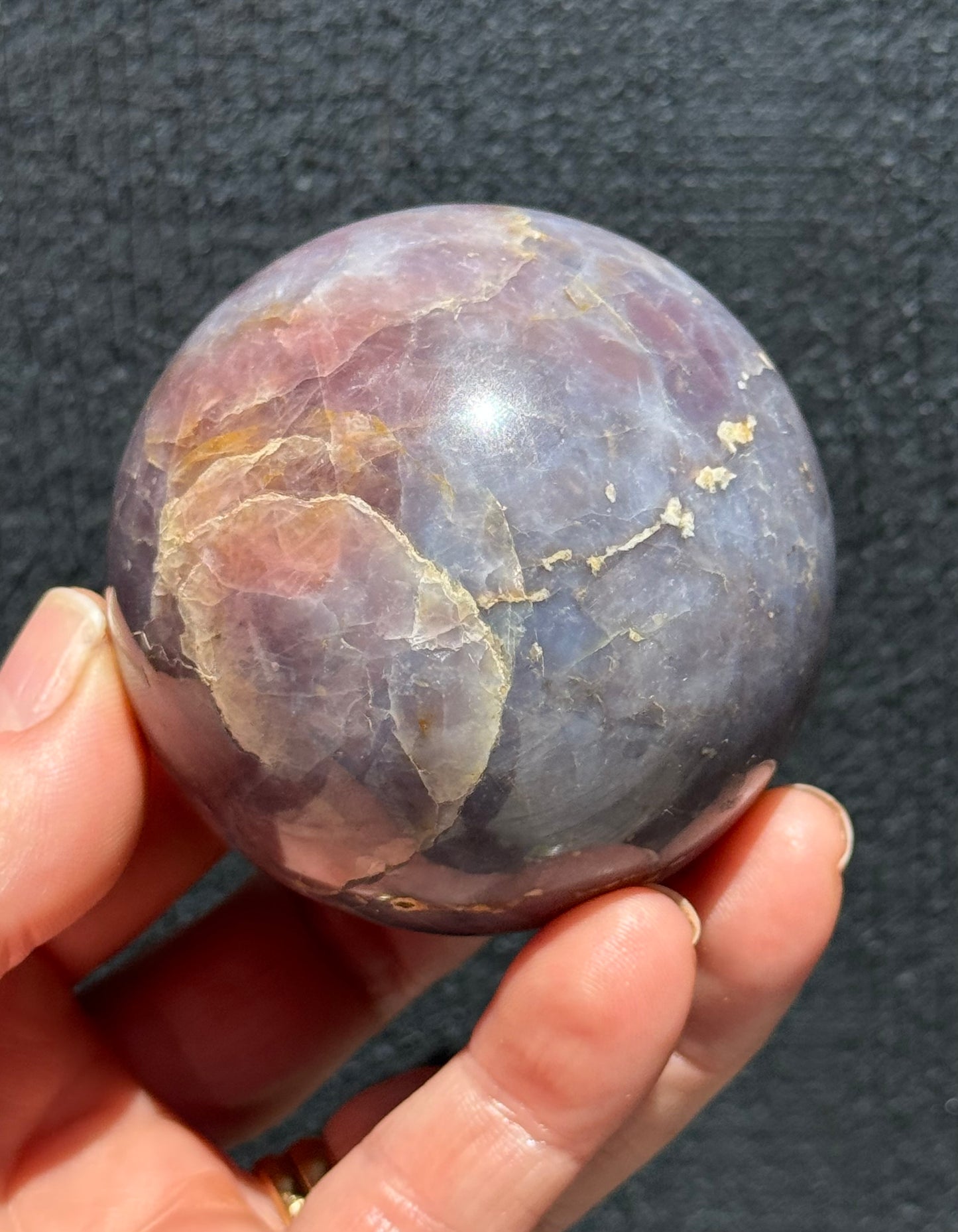 Lavender Star Rose Quartz Sphere