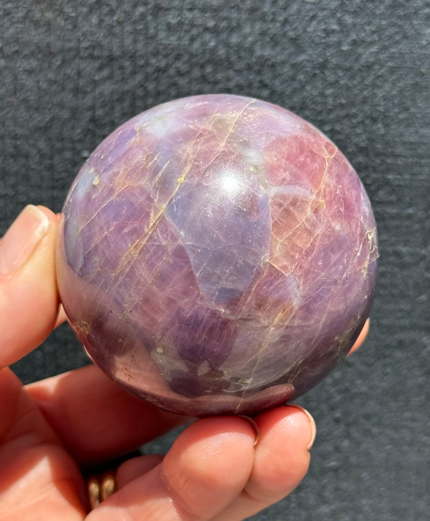 Lavender Star Rose Quartz Sphere