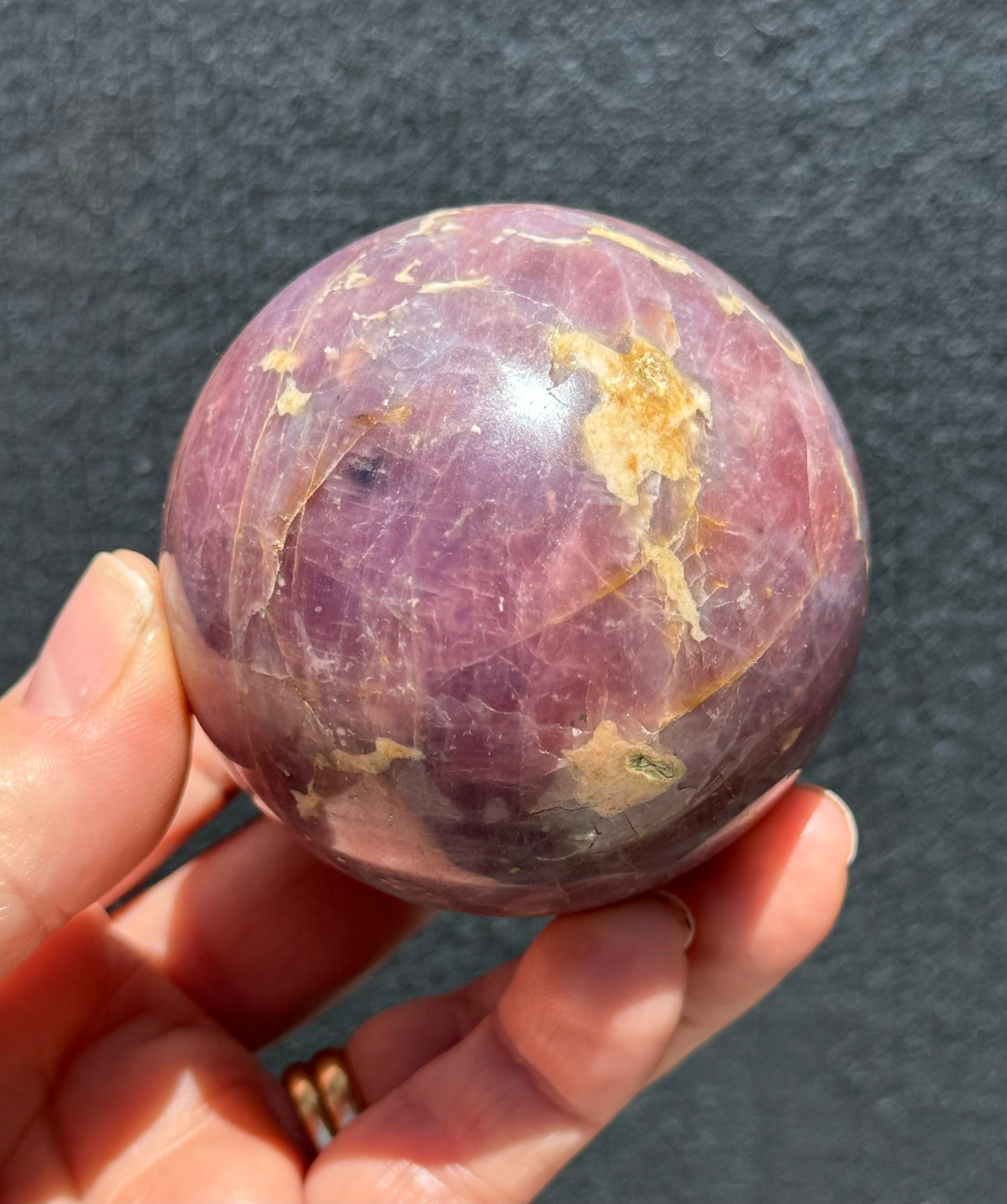 Lavender Star Rose Quartz Sphere