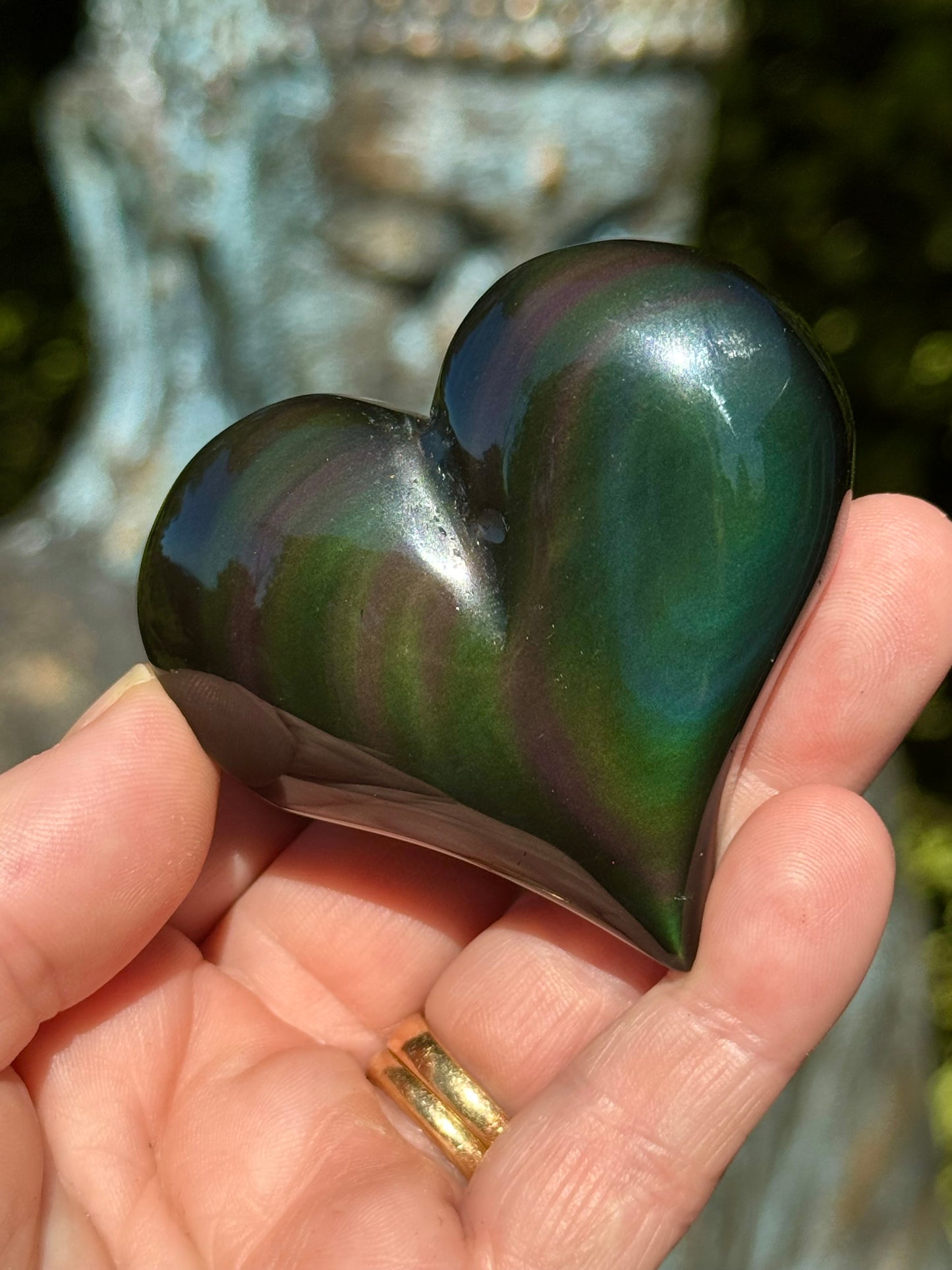 Rainbow Obsidian Heart