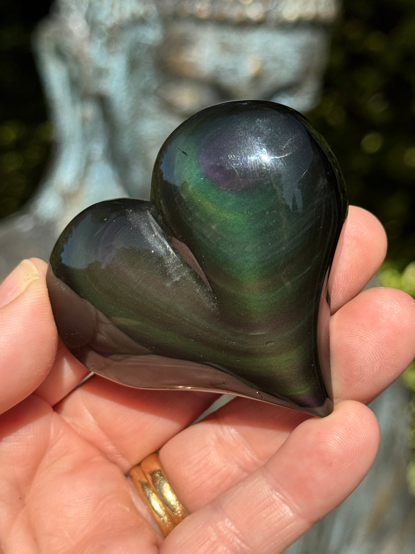 Rainbow Obsidian Heart