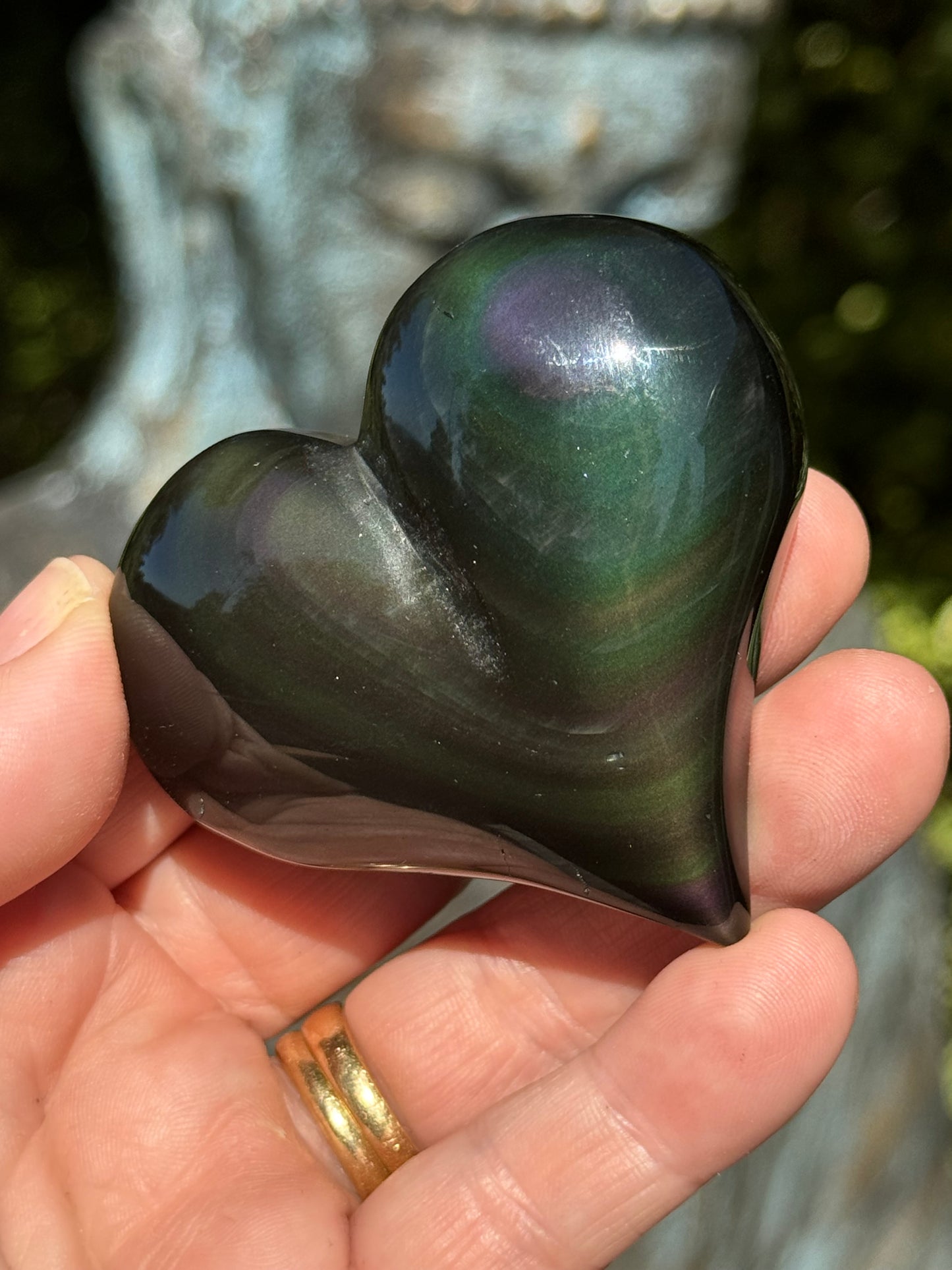 Rainbow Obsidian Heart