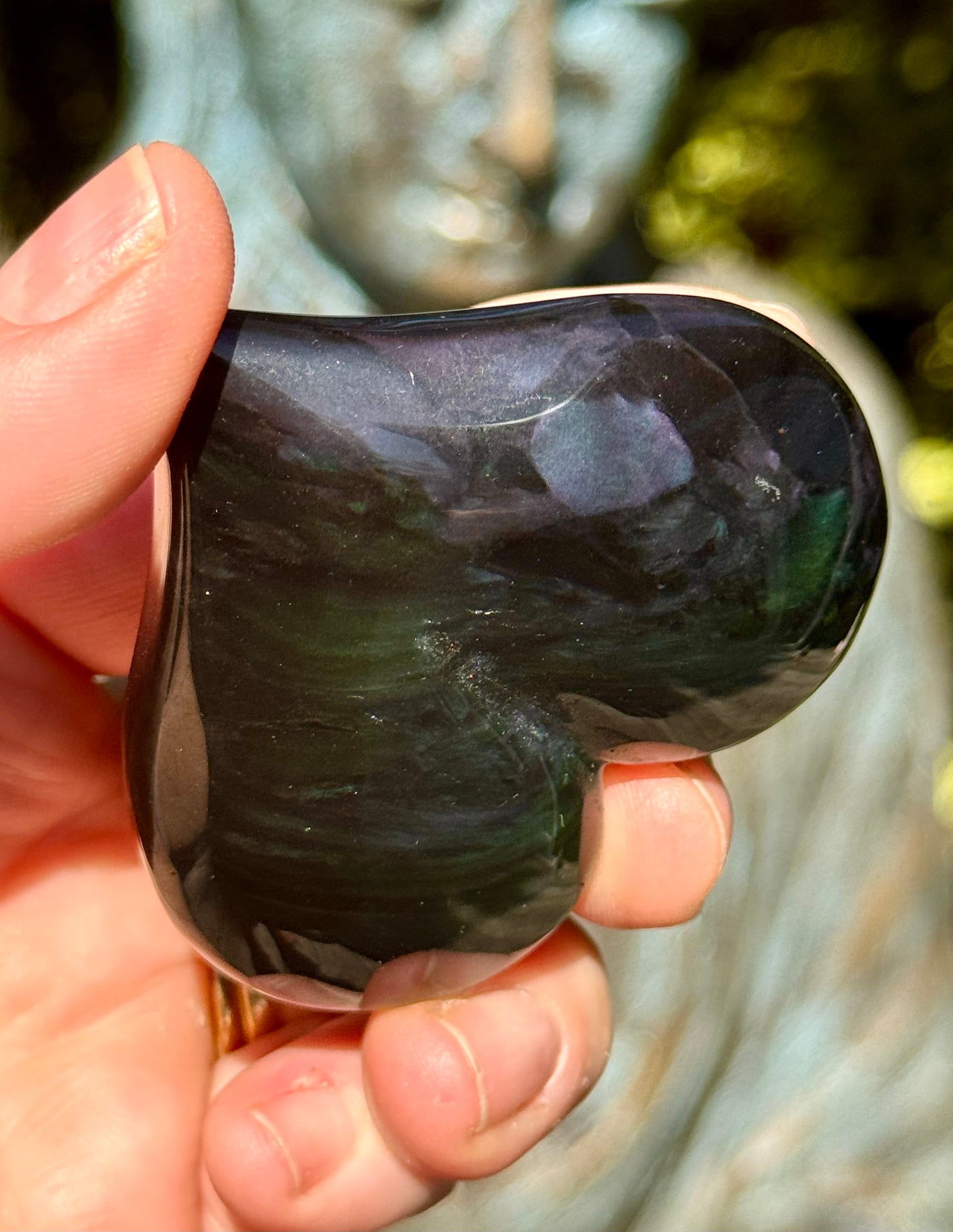 Rainbow Obsidian Heart