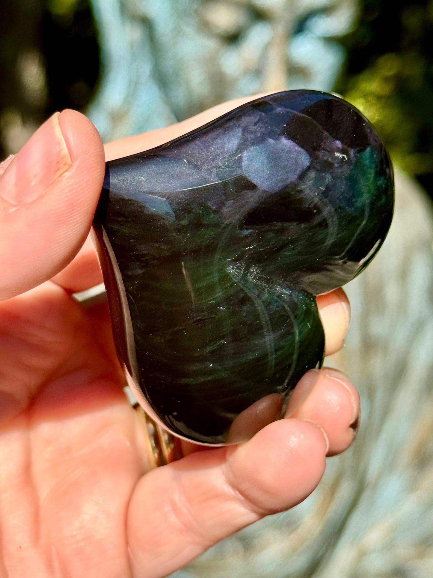 Rainbow Obsidian Heart