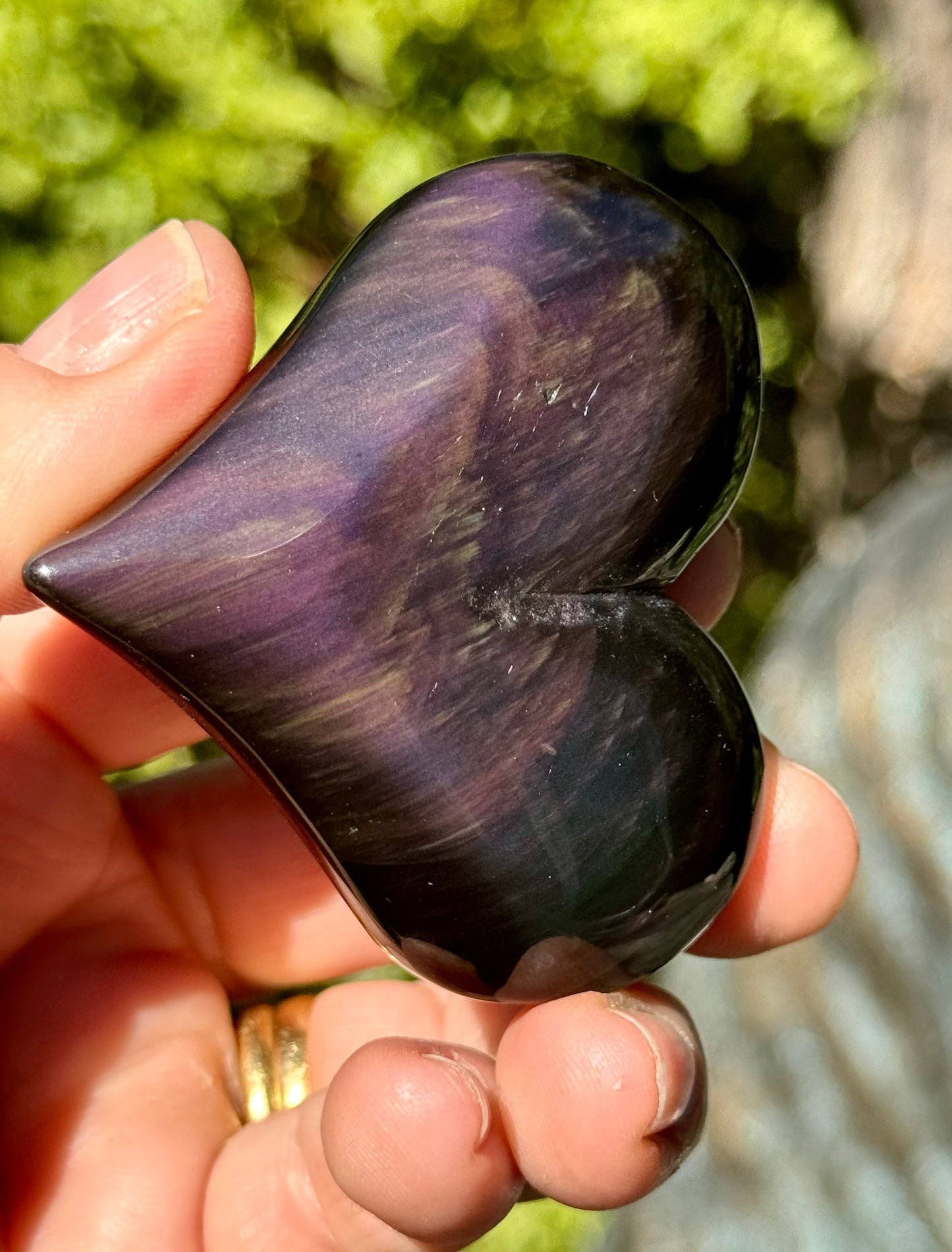 Rainbow Obsidian Heart