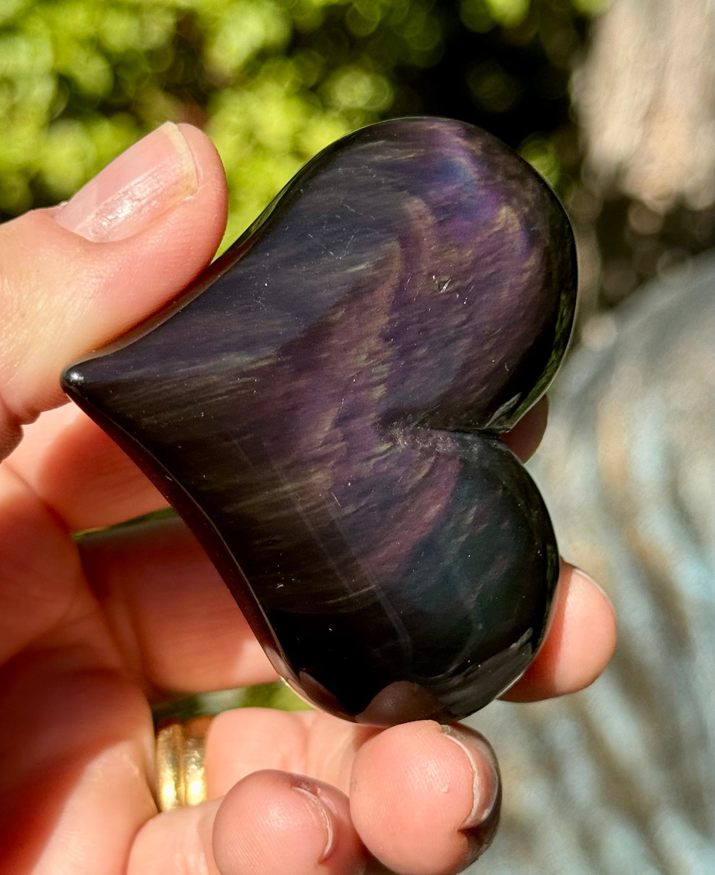 Rainbow Obsidian Heart