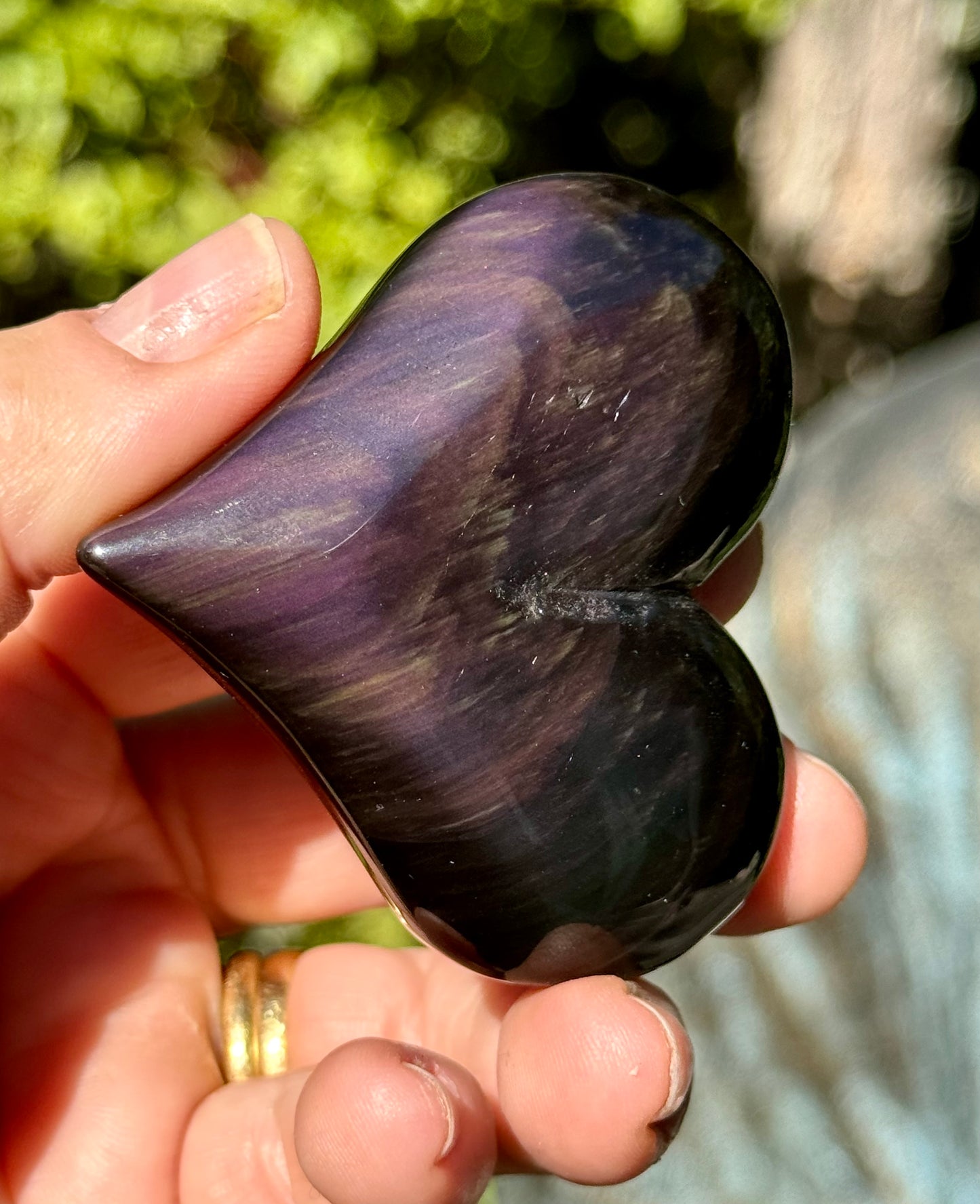 Rainbow Obsidian Heart