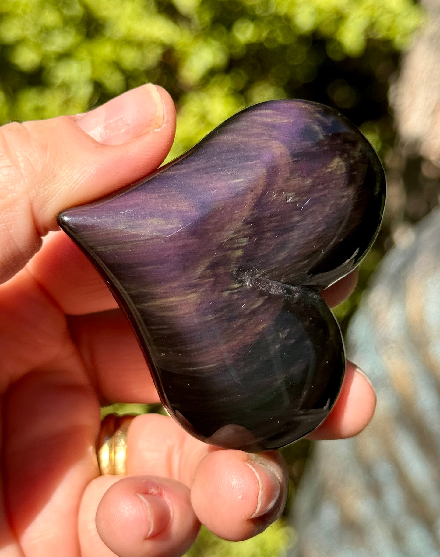 Rainbow Obsidian Heart