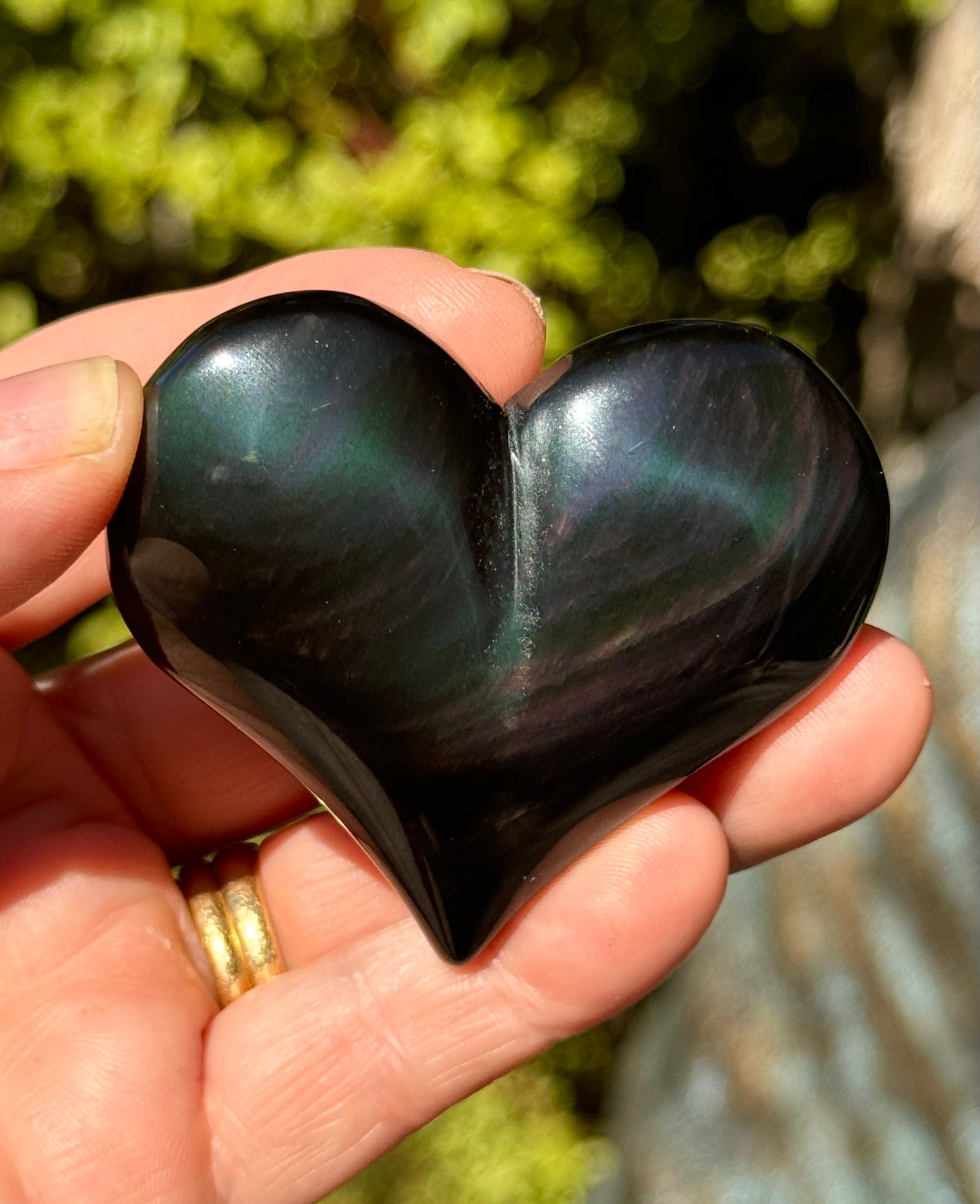 Rainbow Obsidian Heart