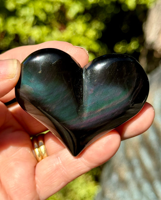 Rainbow Obsidian Heart