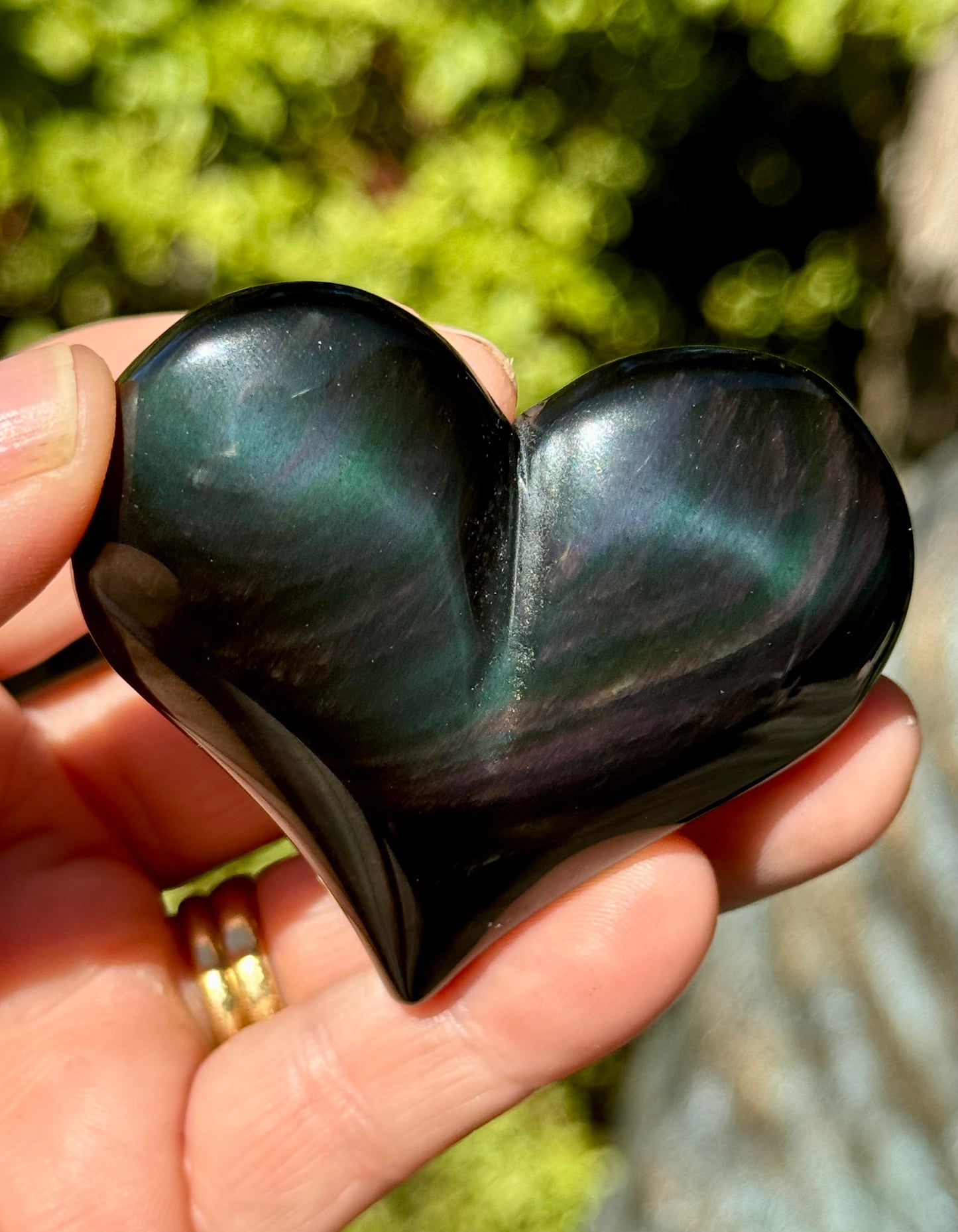 Rainbow Obsidian Heart