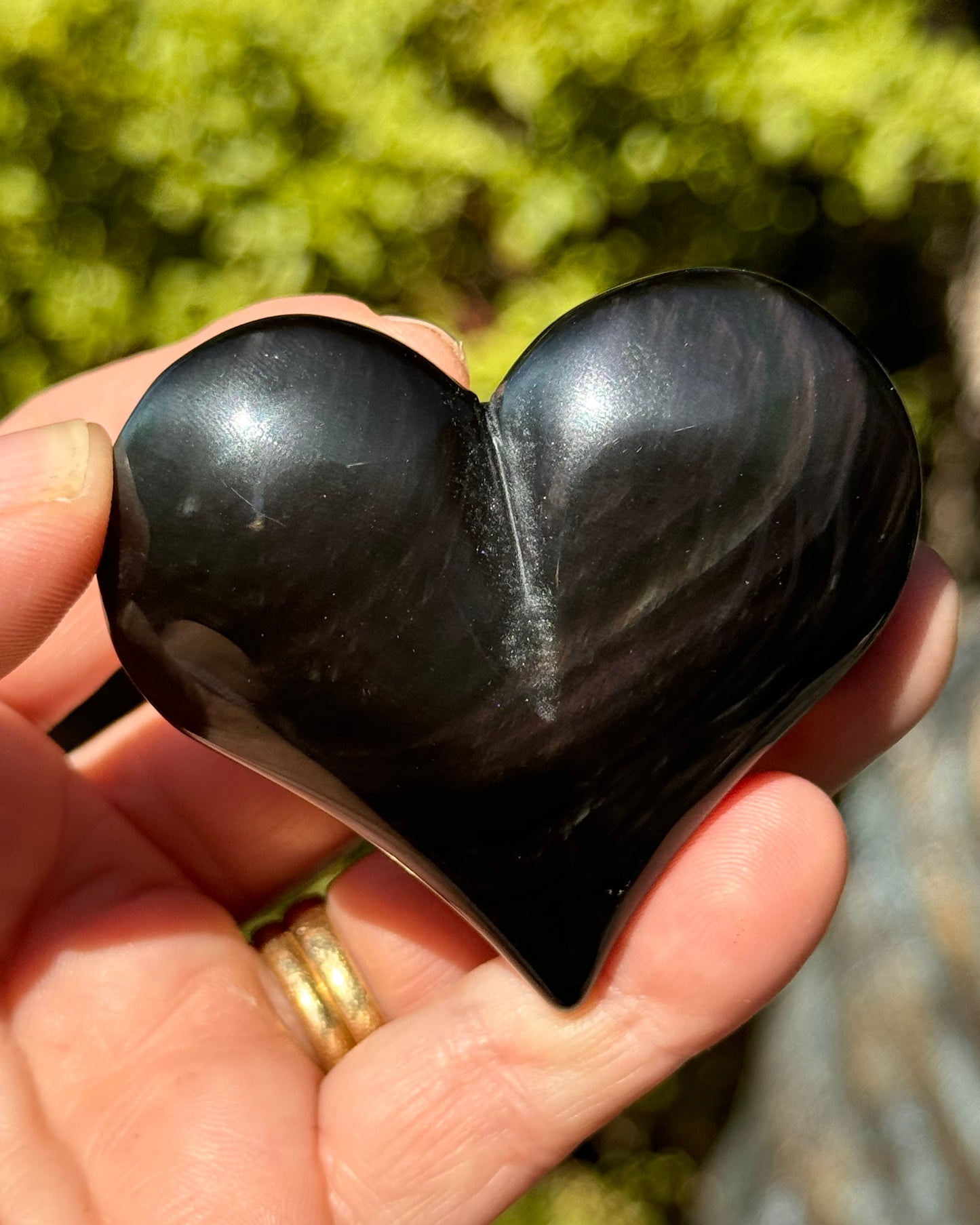 Rainbow Obsidian Heart