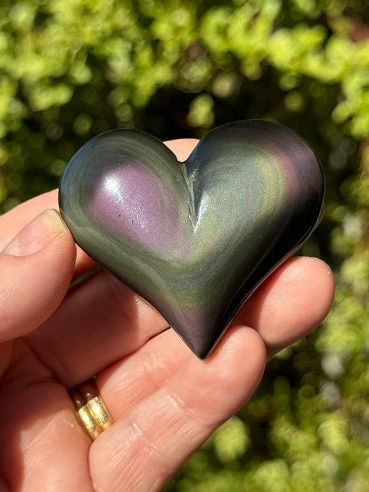 Rainbow Obsidian Heart