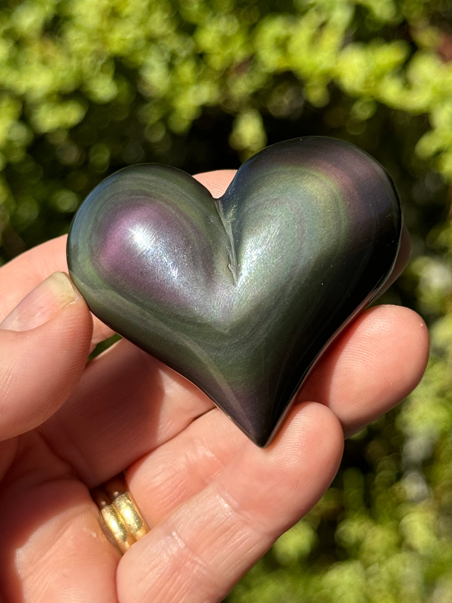 Rainbow Obsidian Heart