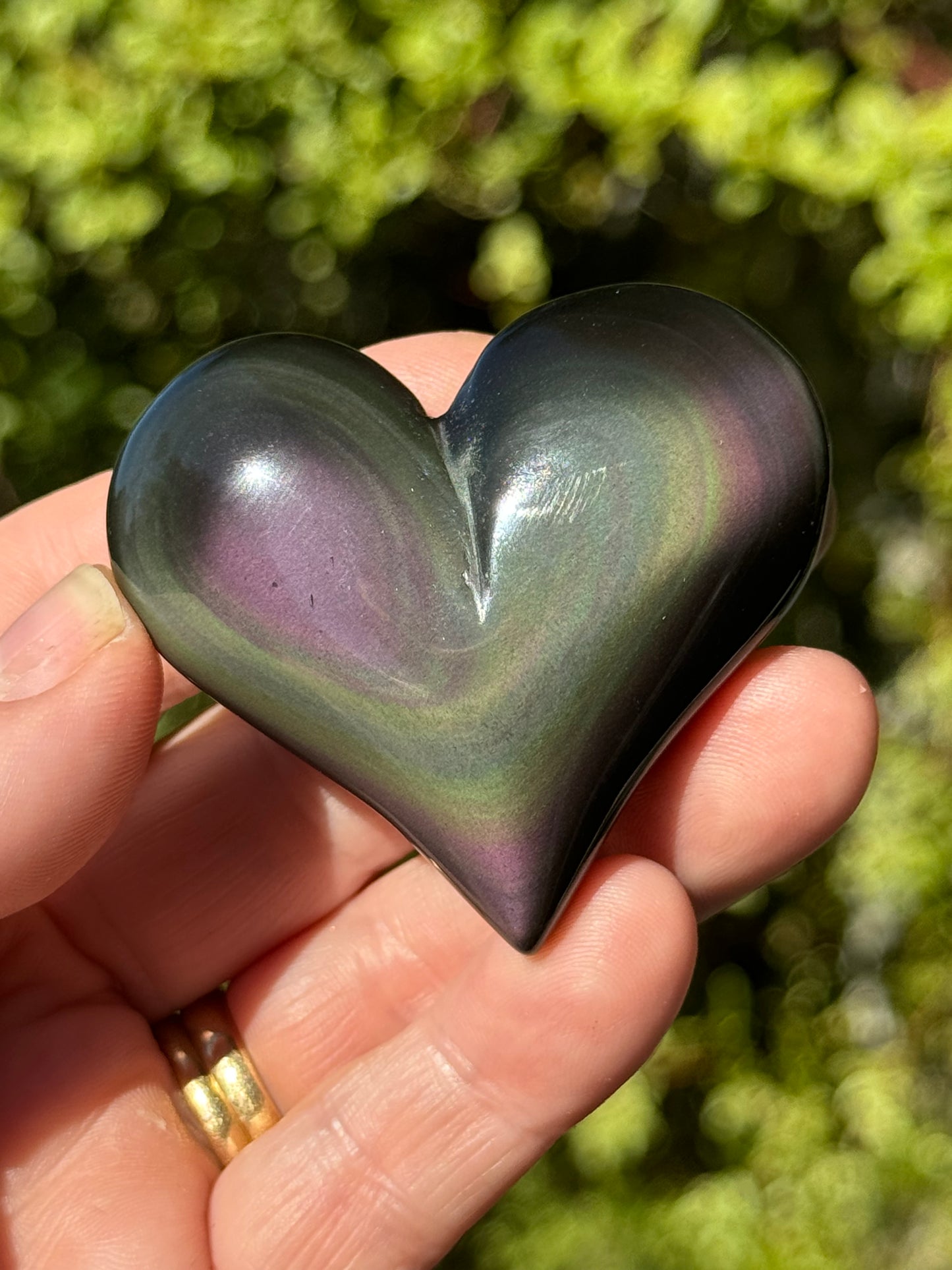 Rainbow Obsidian Heart