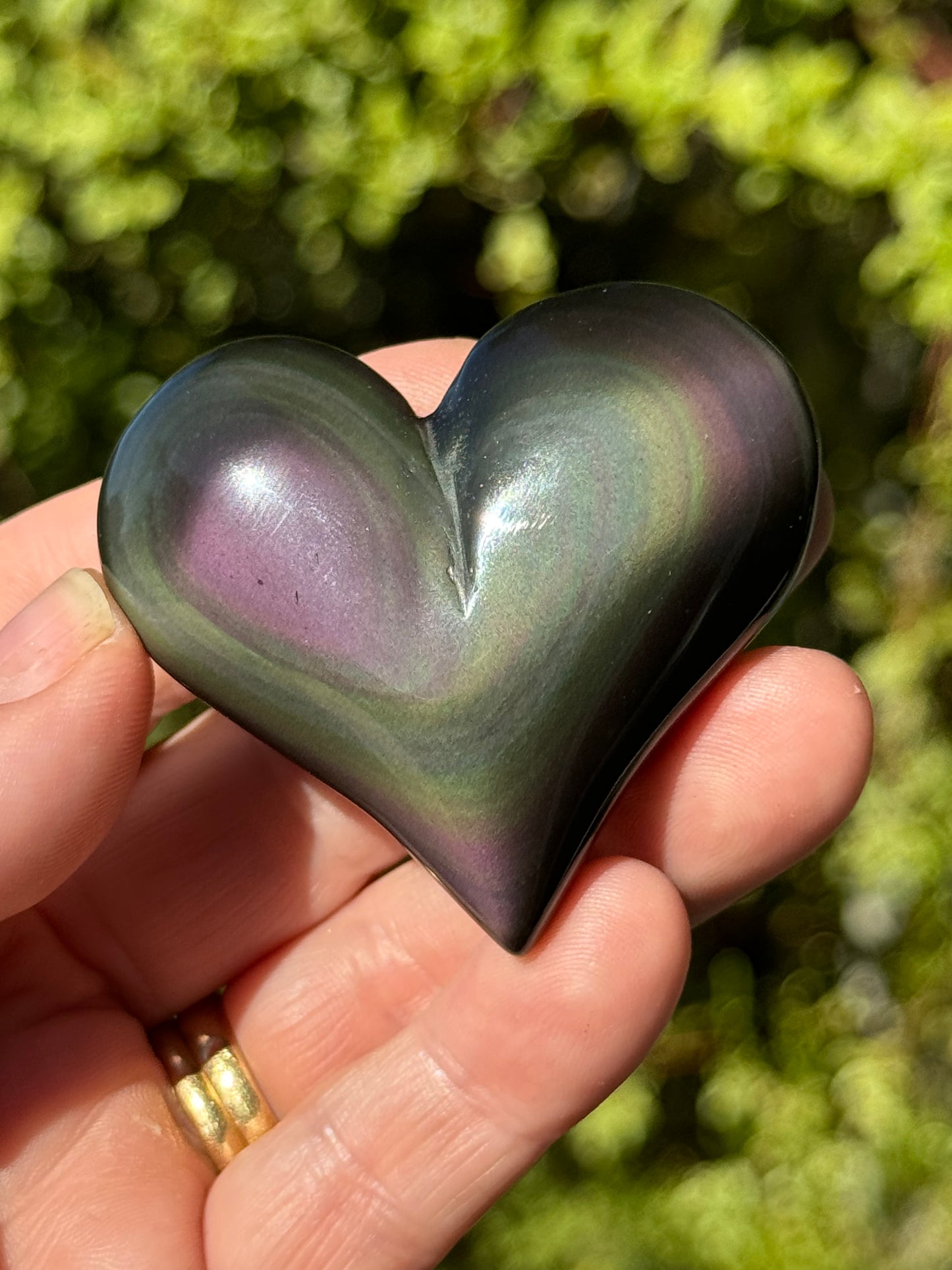 Rainbow Obsidian Heart