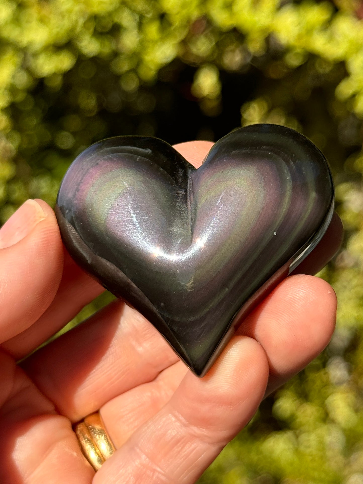 Rainbow Obsidian Heart