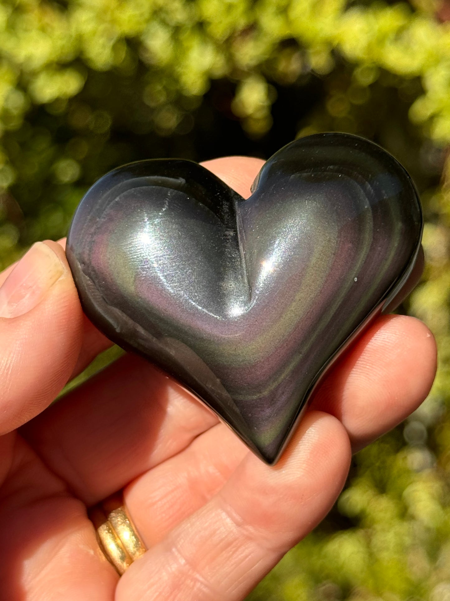 Rainbow Obsidian Heart