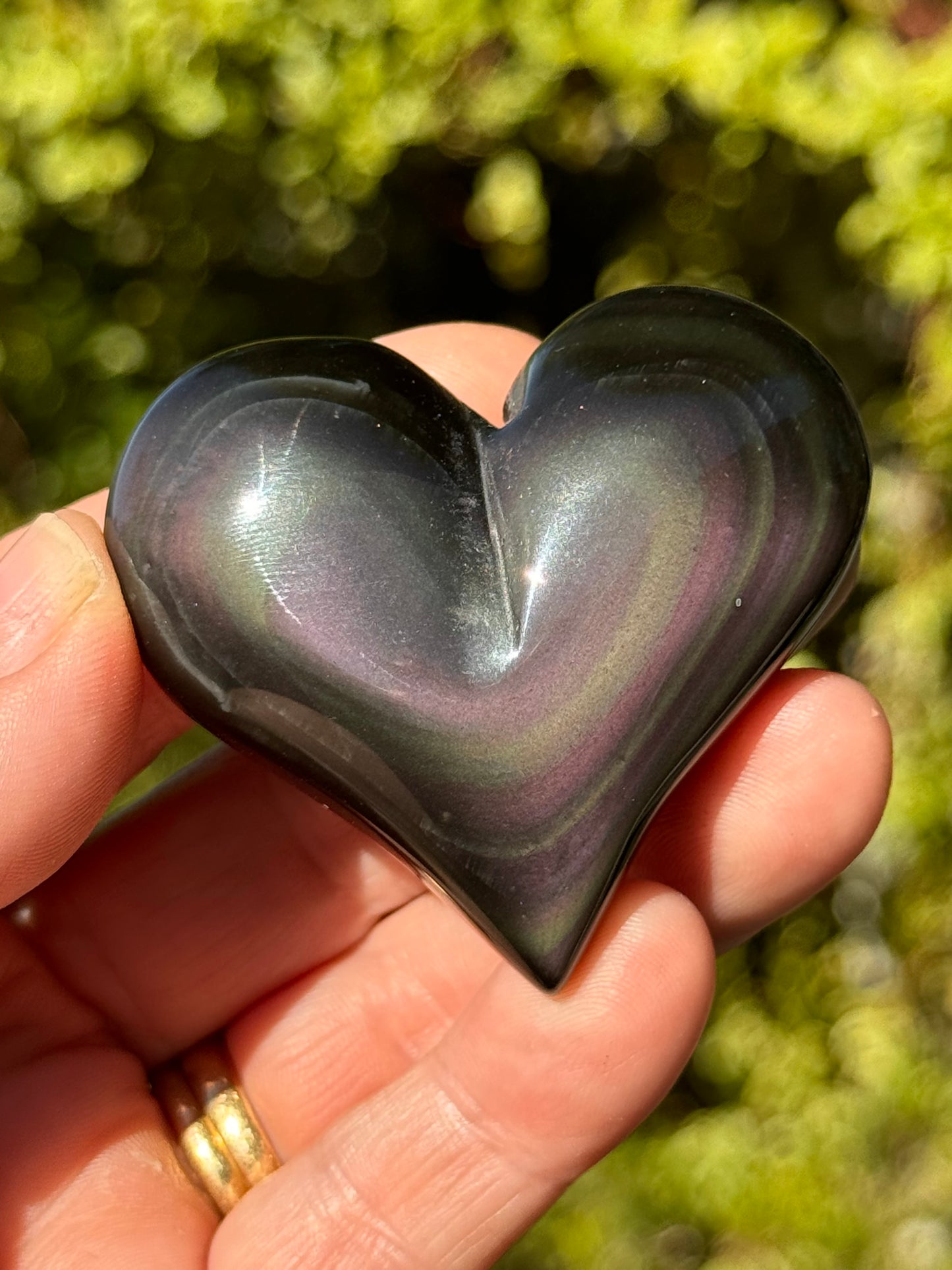 Rainbow Obsidian Heart