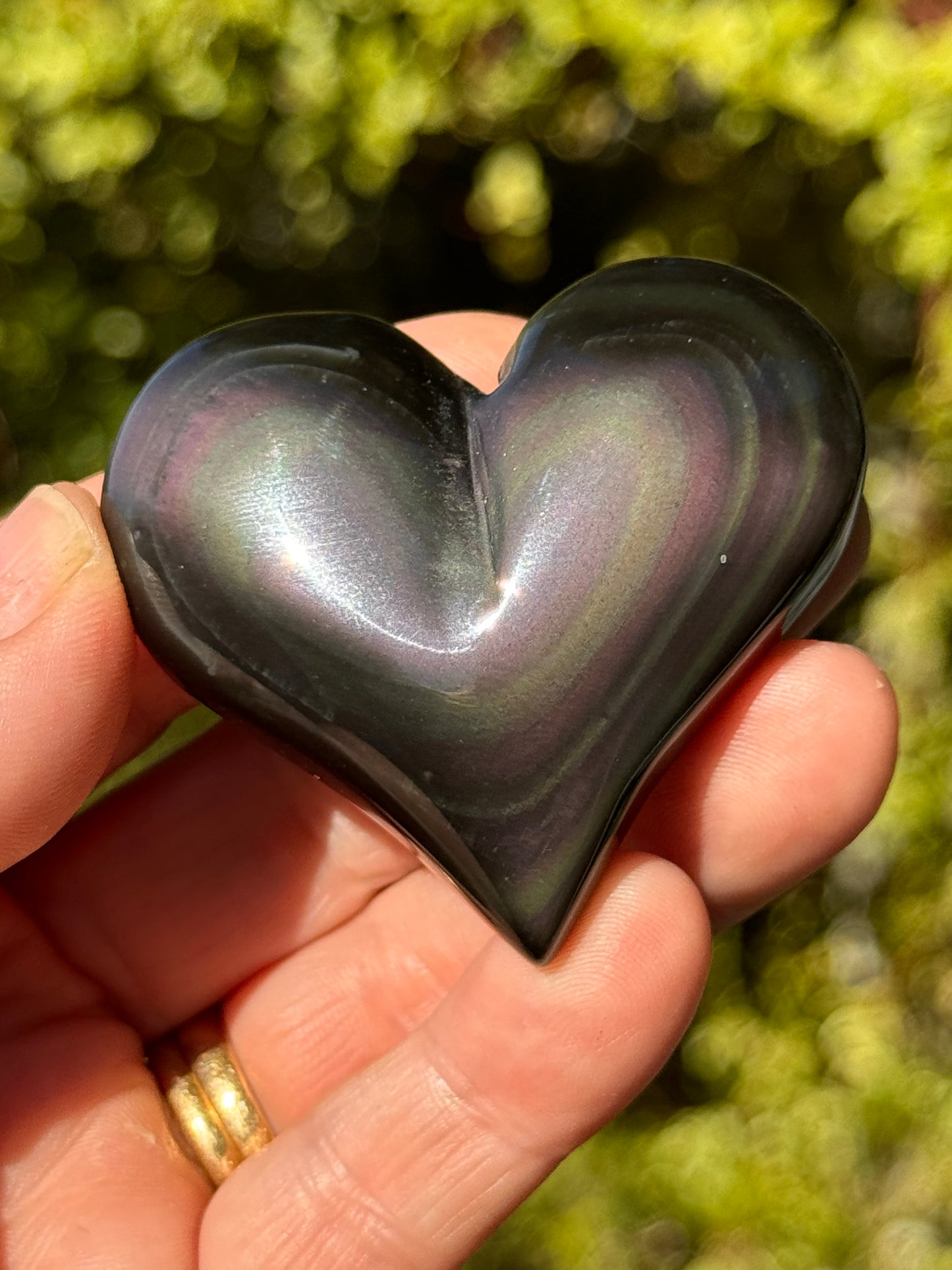 Rainbow Obsidian Heart