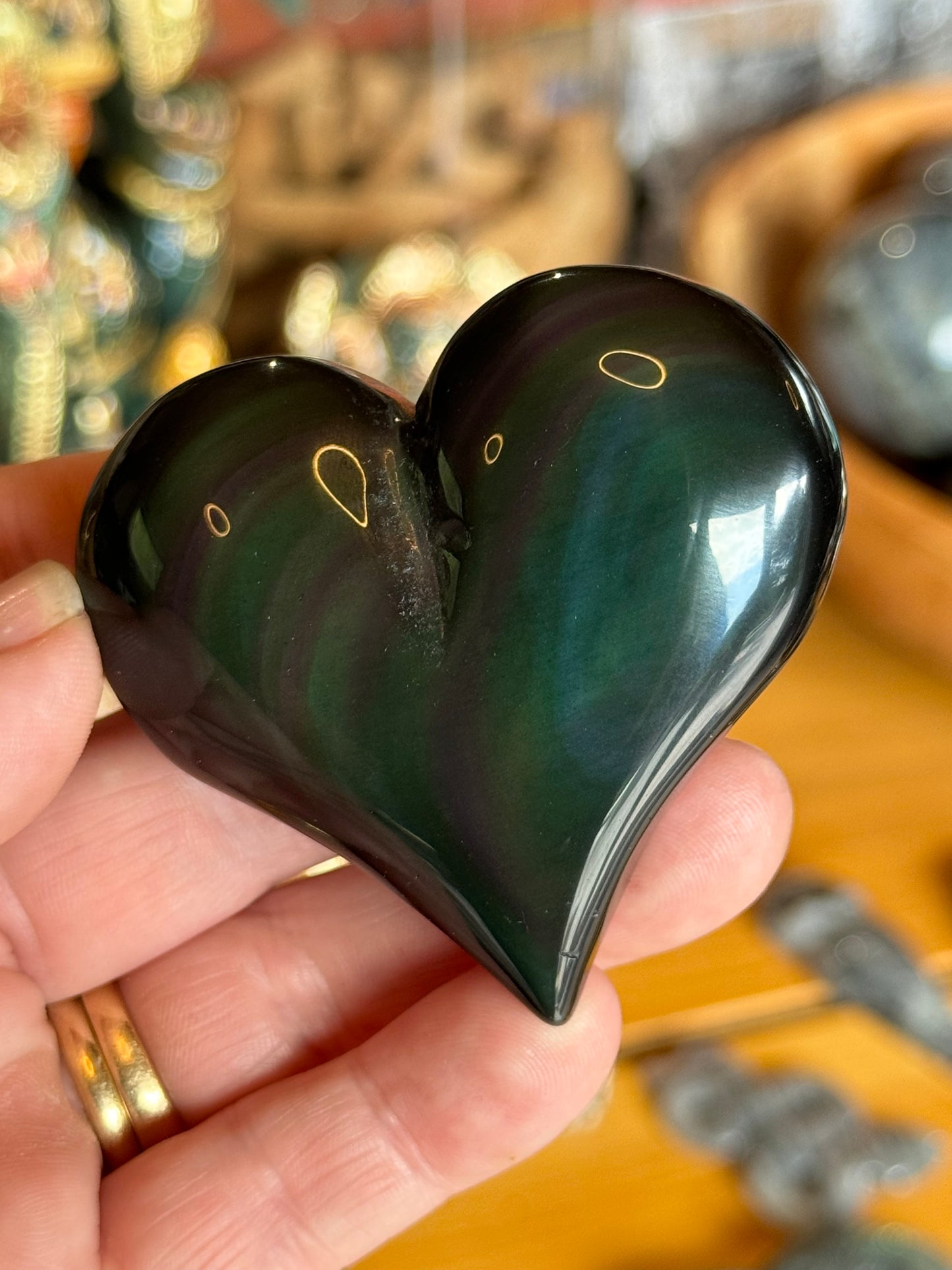 Rainbow Obsidian Heart