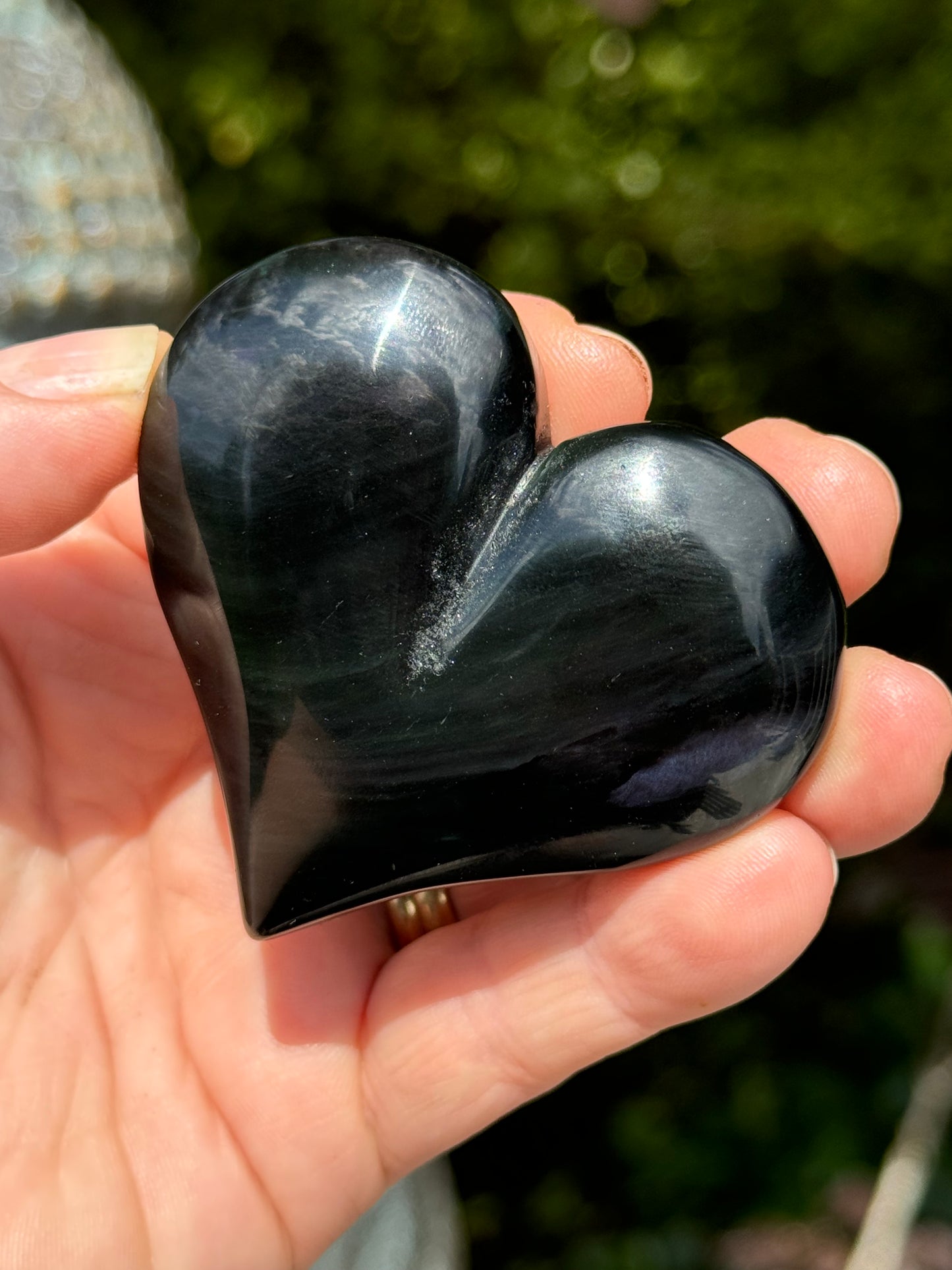 Rainbow Obsidian Heart