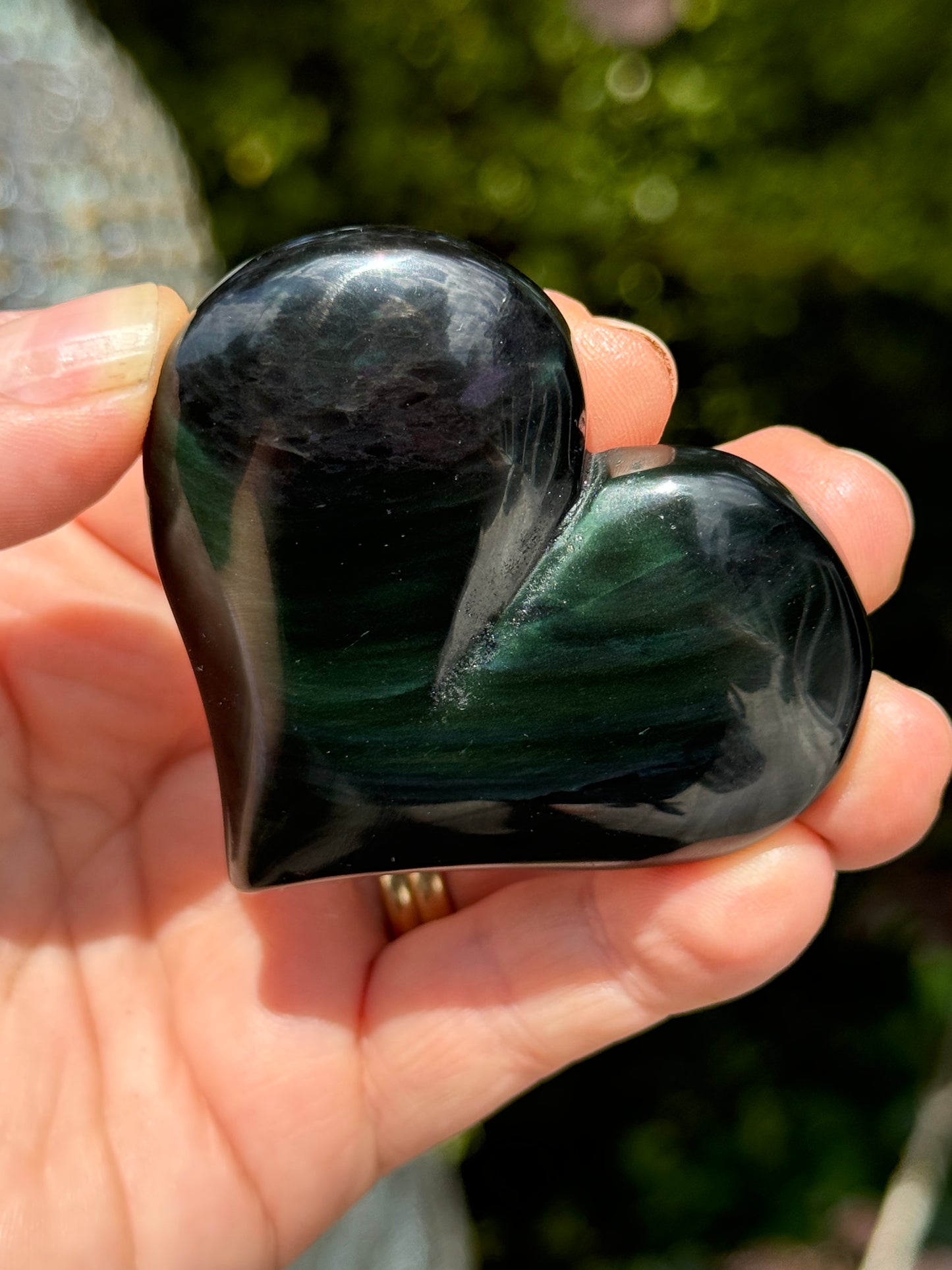 Rainbow Obsidian Heart