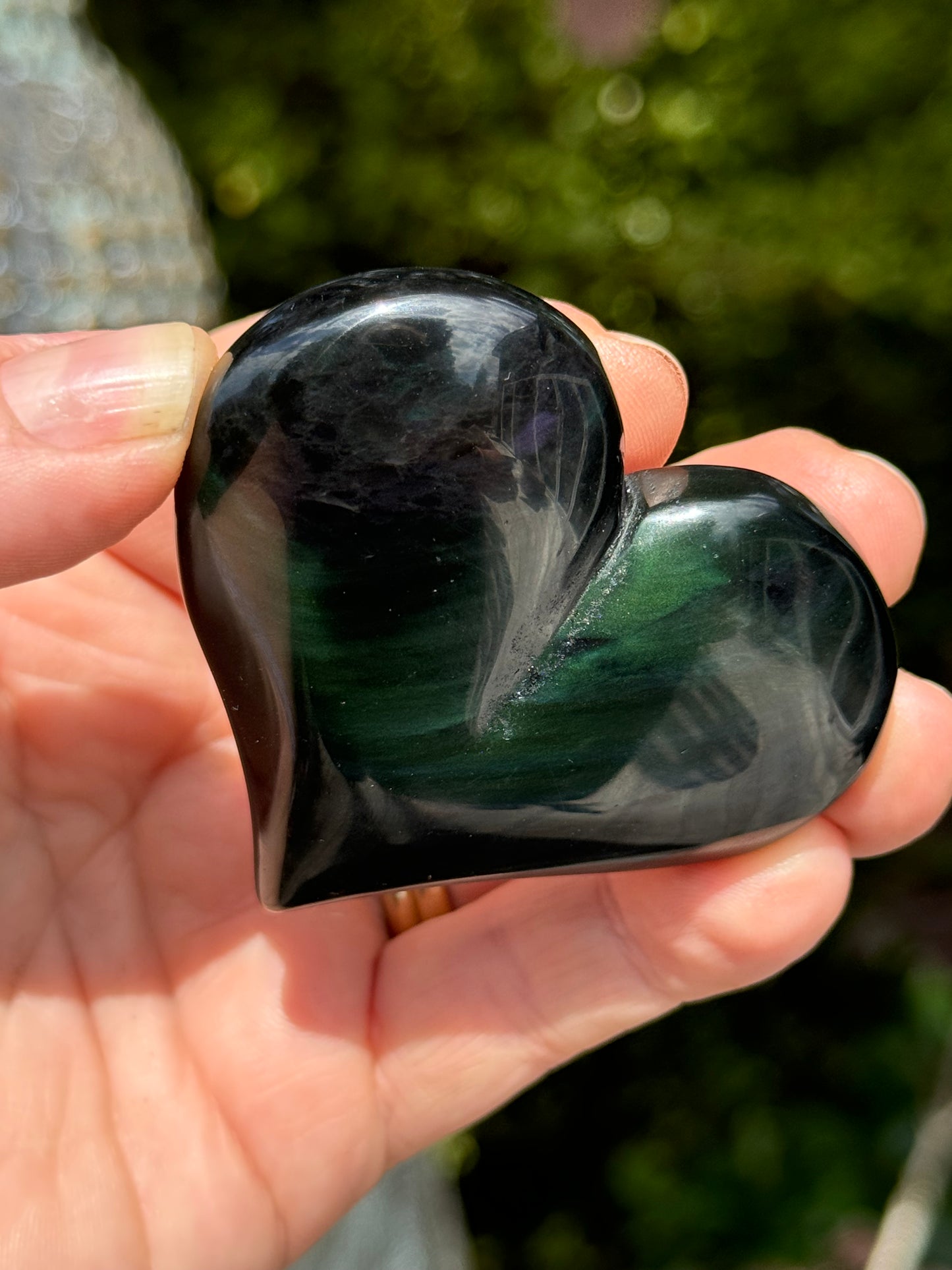 Rainbow Obsidian Heart