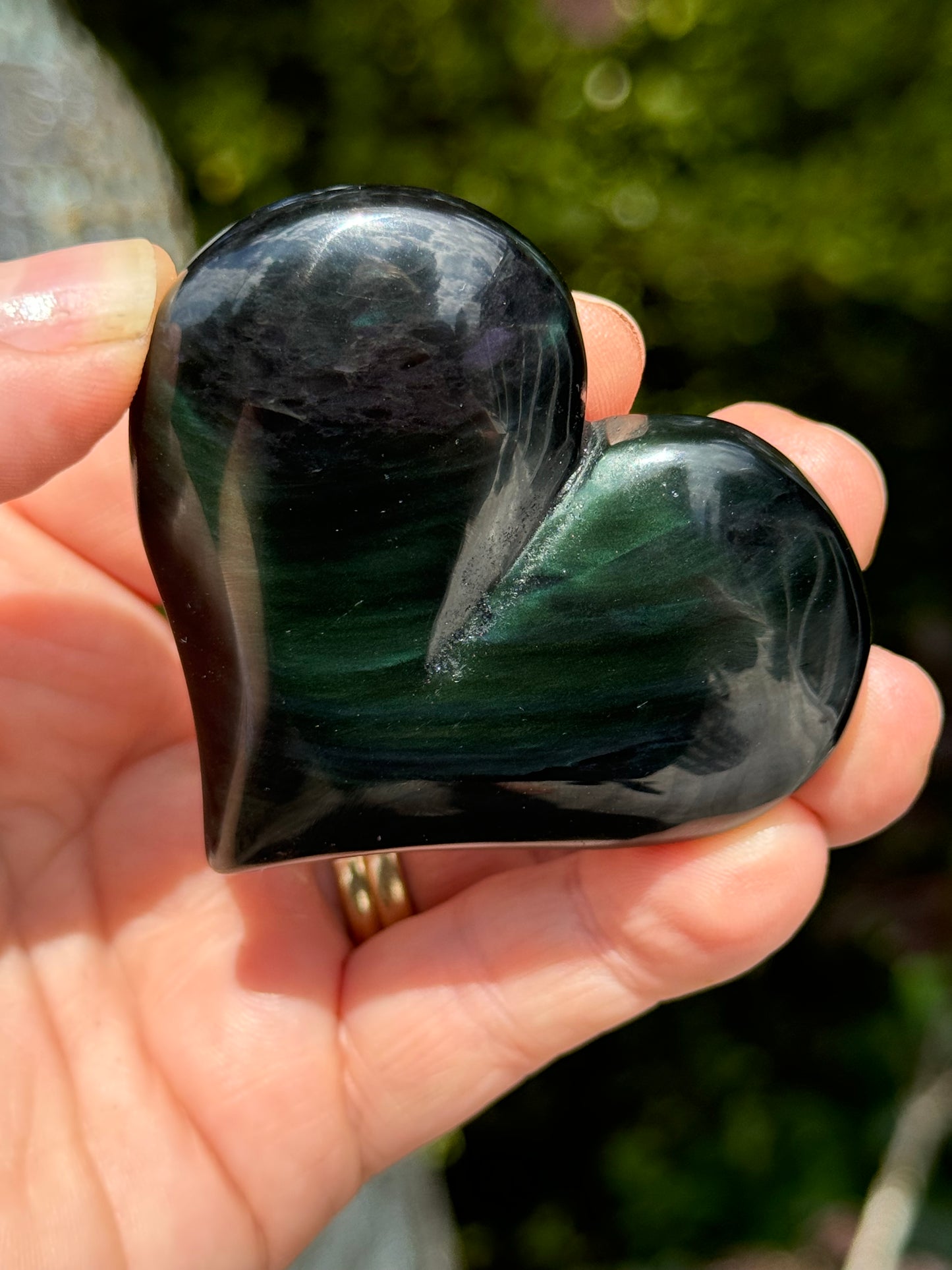 Rainbow Obsidian Heart