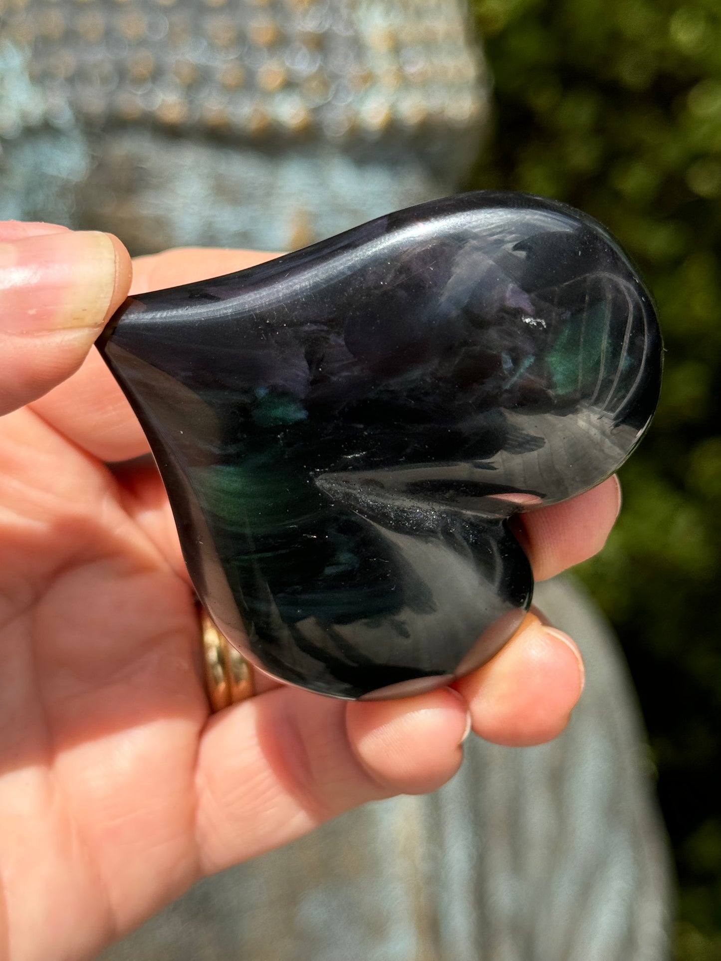 Rainbow Obsidian Heart