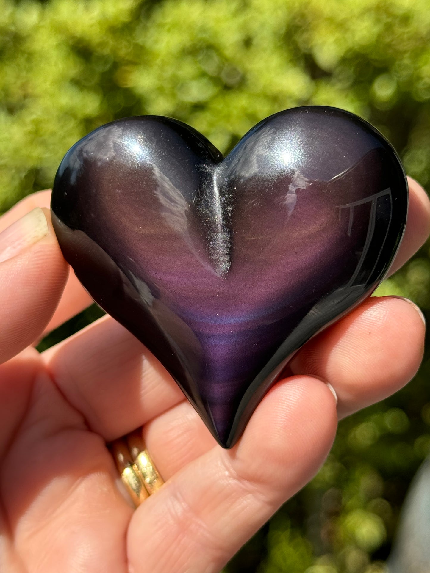 Rainbow Obsidian Heart