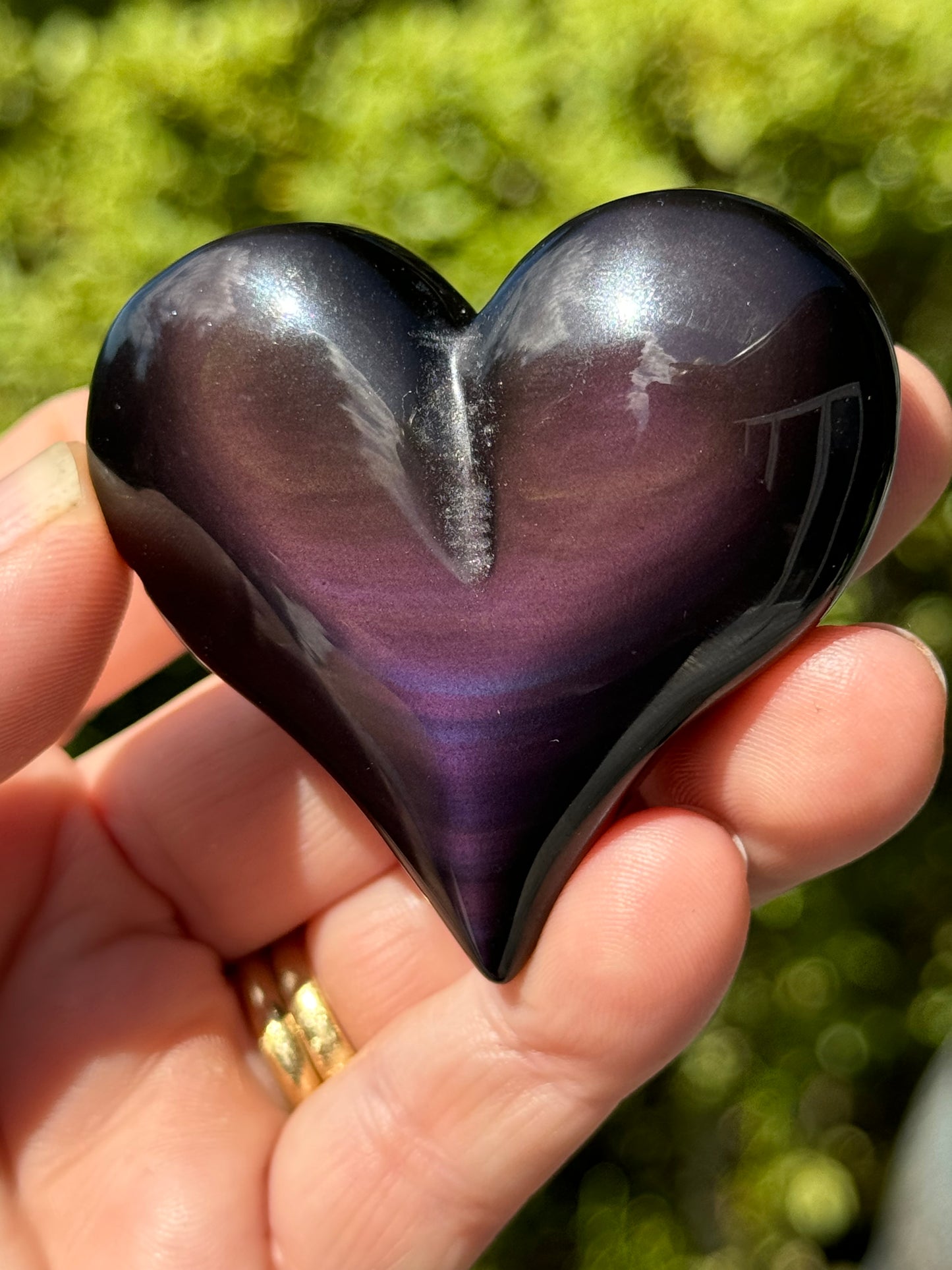 Rainbow Obsidian Heart