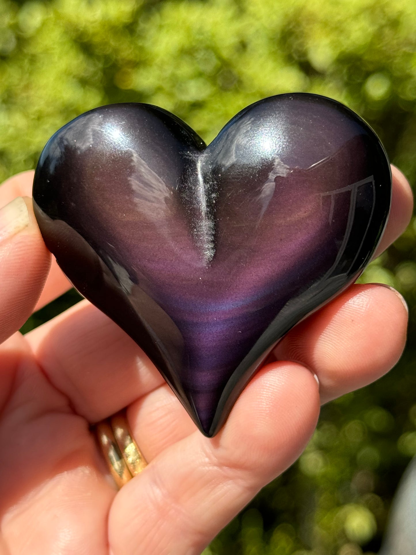 Rainbow Obsidian Heart