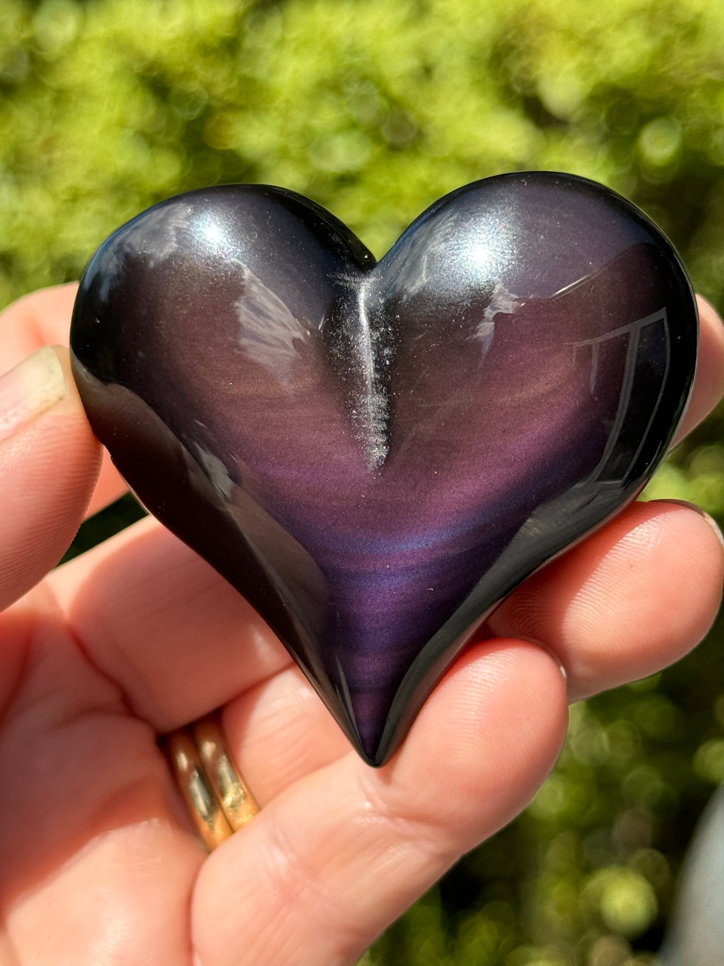 Rainbow Obsidian Heart