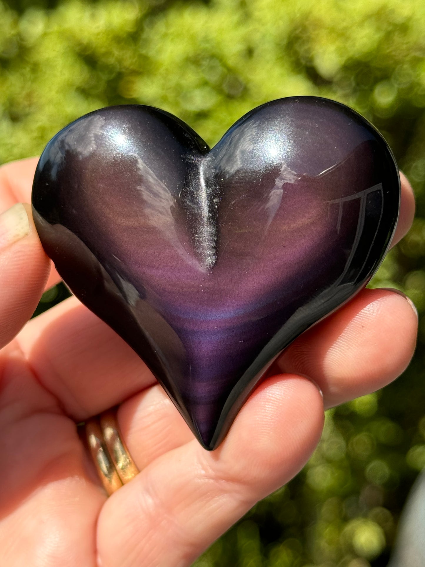 Rainbow Obsidian Heart