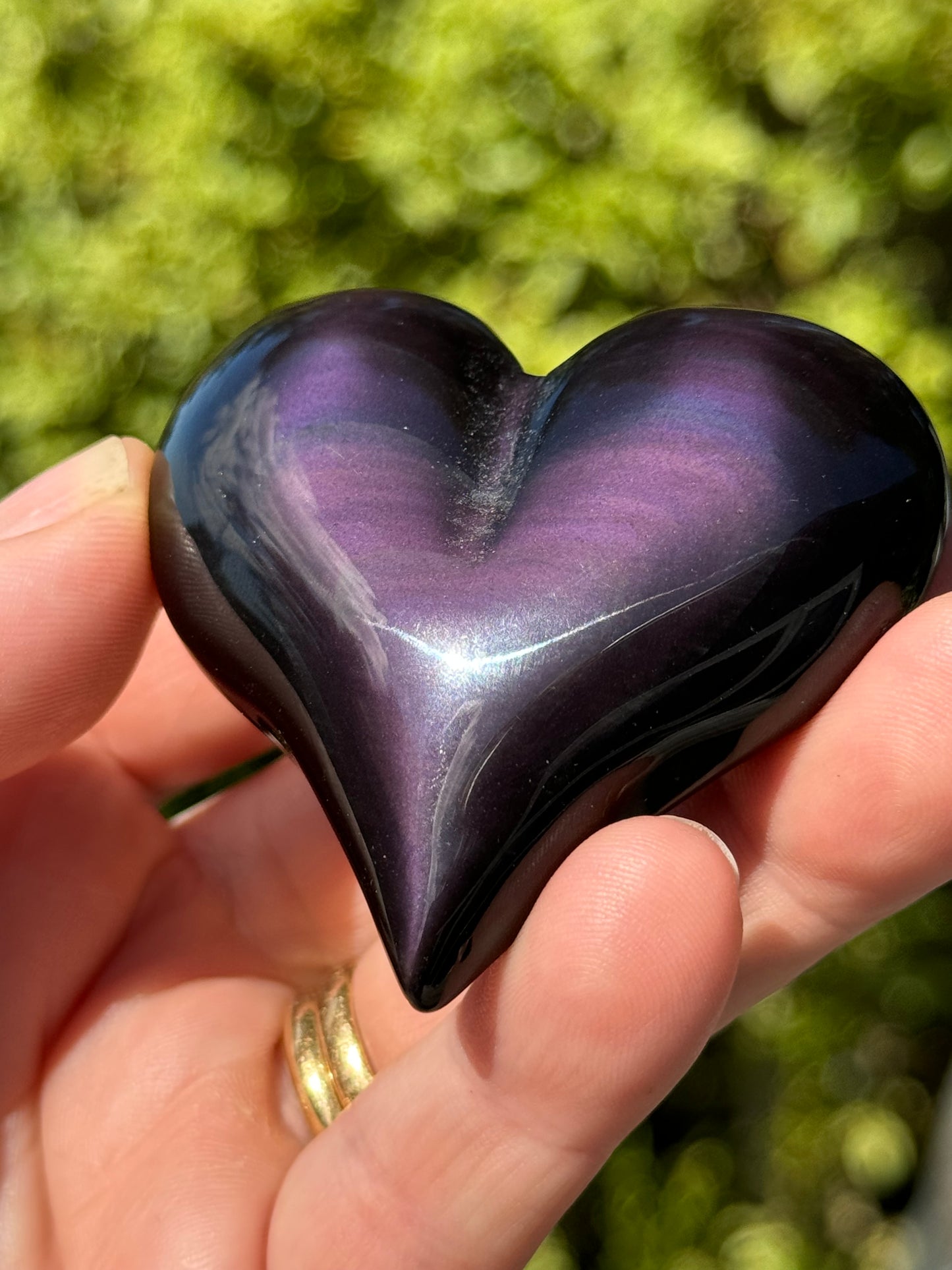 Rainbow Obsidian Heart