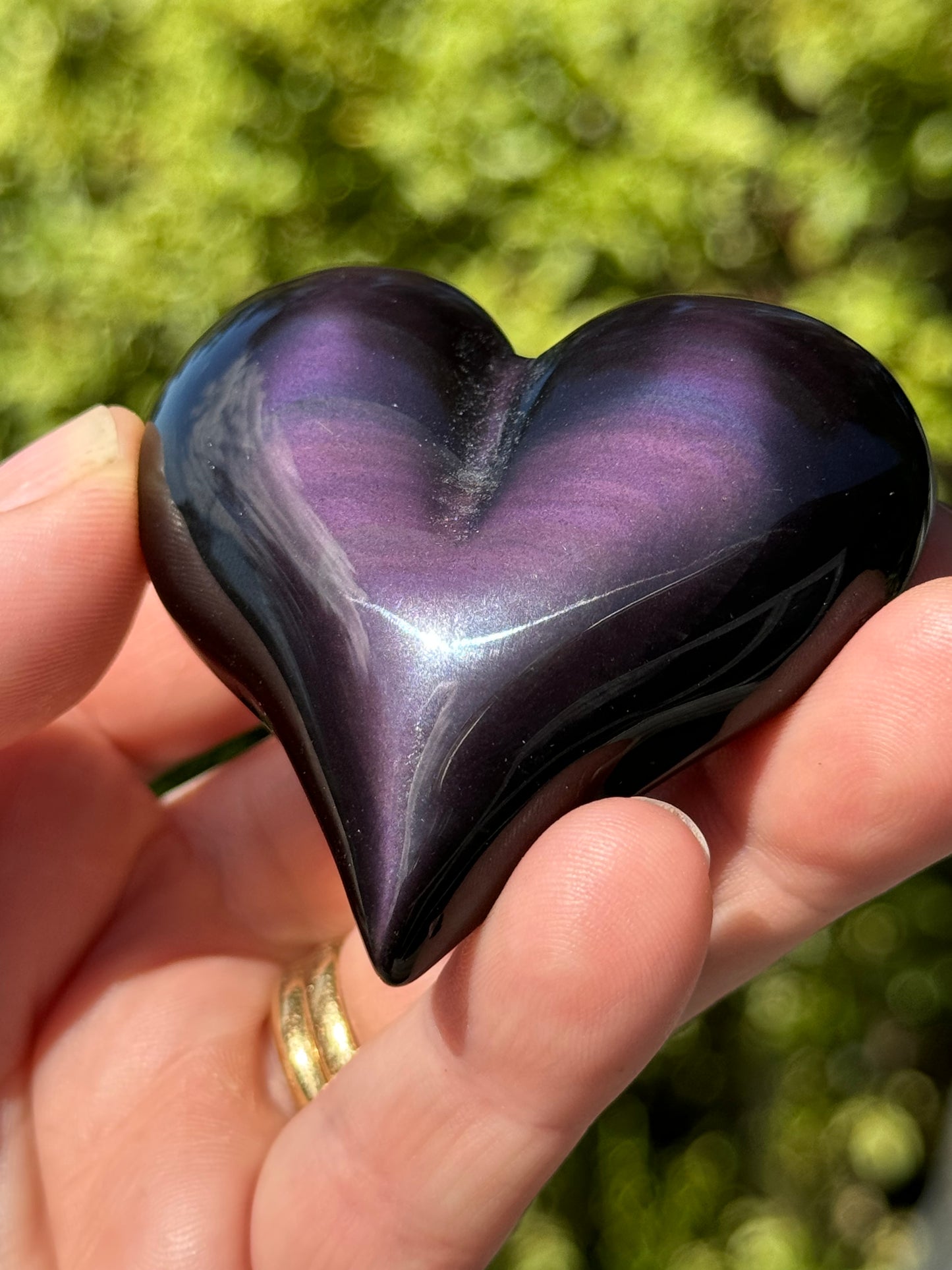 Rainbow Obsidian Heart