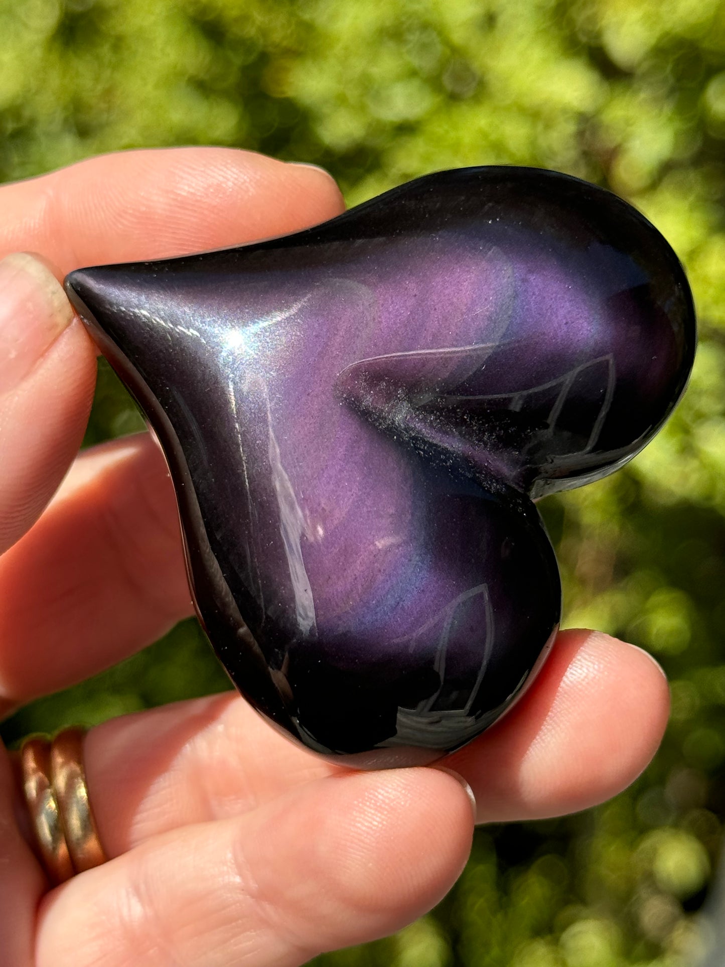 Rainbow Obsidian Heart