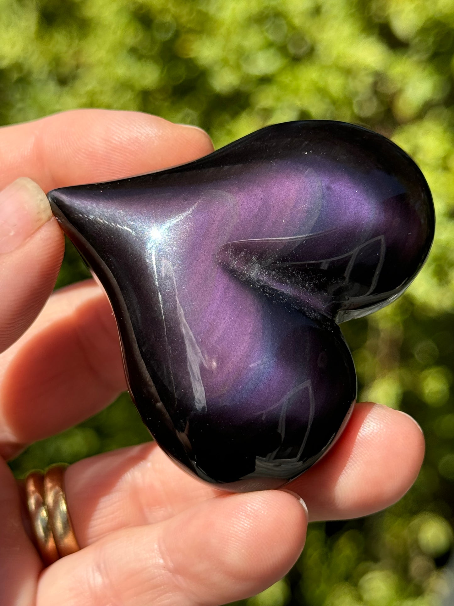 Rainbow Obsidian Heart