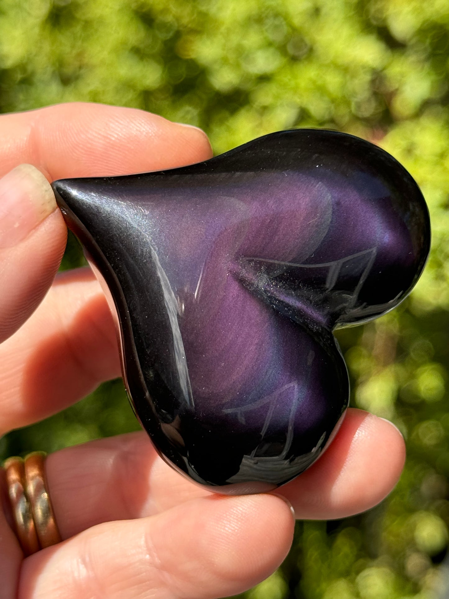 Rainbow Obsidian Heart